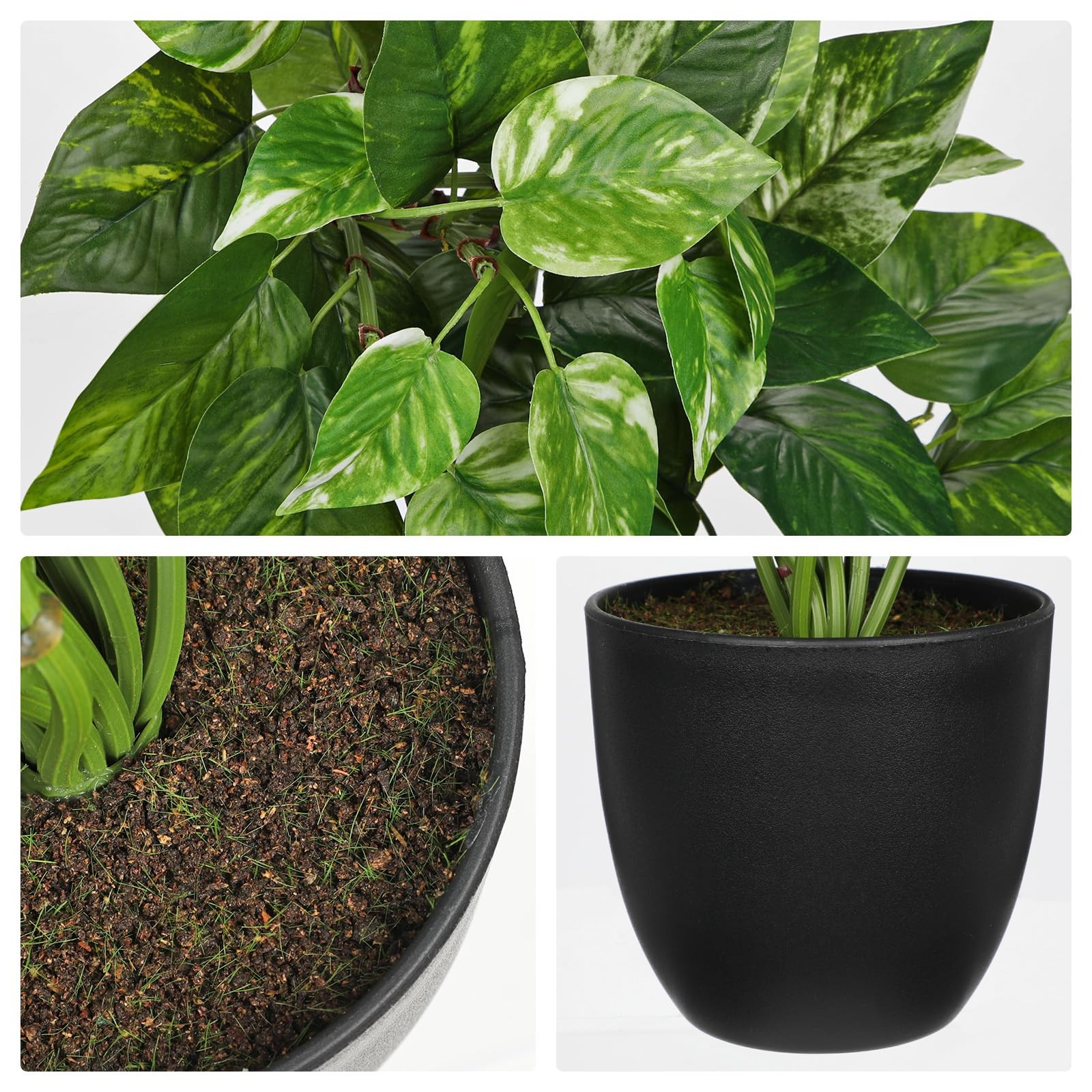 Artificial Hanging Pothos Plants Potted Fake Ivy Faux Vine Greenery Pot