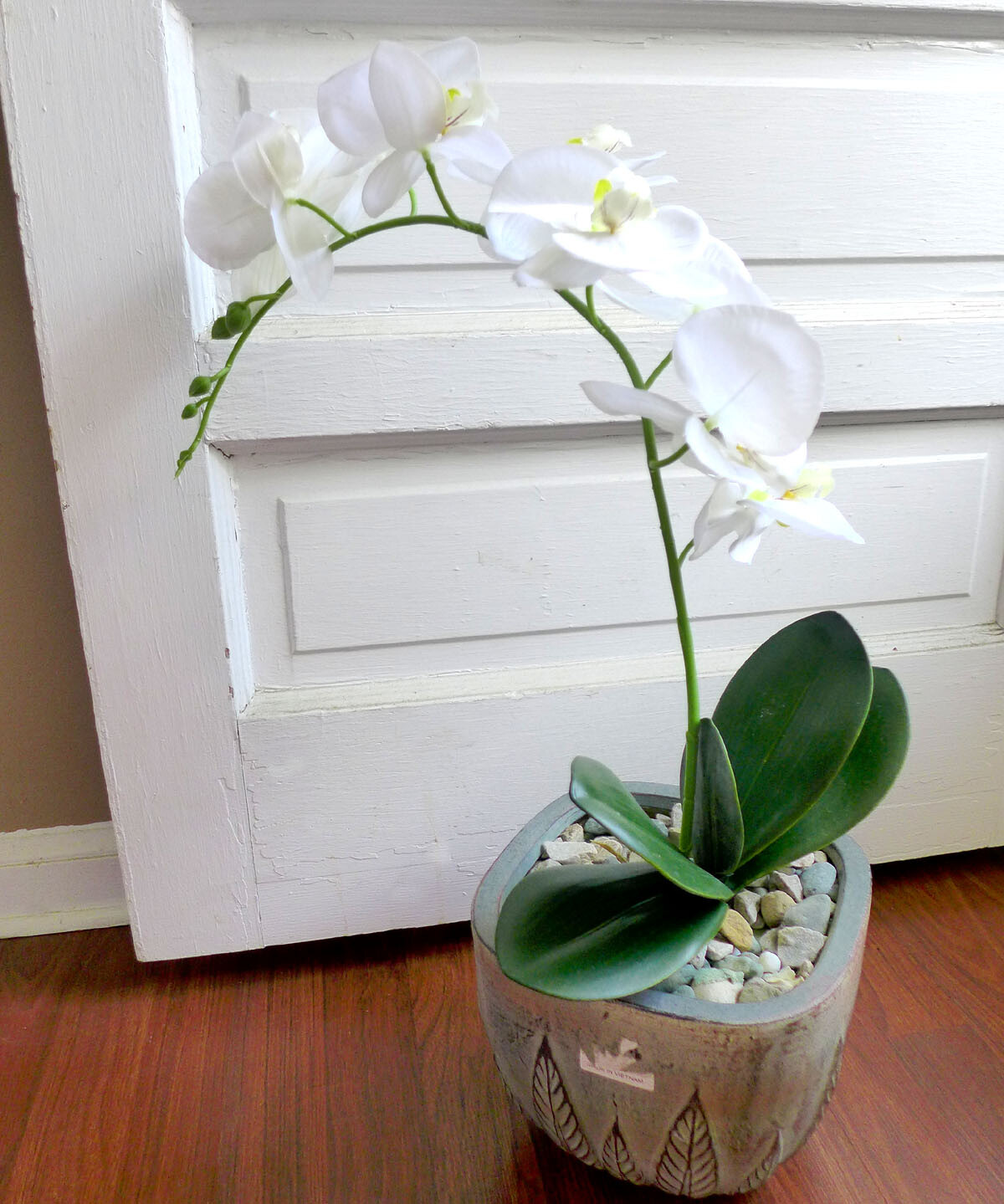 2 Pcs Artificial Butterfly Orchid Flower Plants With Leaves (#28-3)