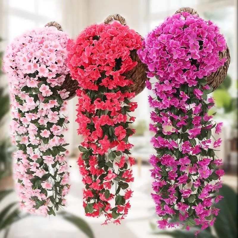 10-1Pack Artificial Violet Flower Vines Plastic Fake Flowers Wall Hanging Plants