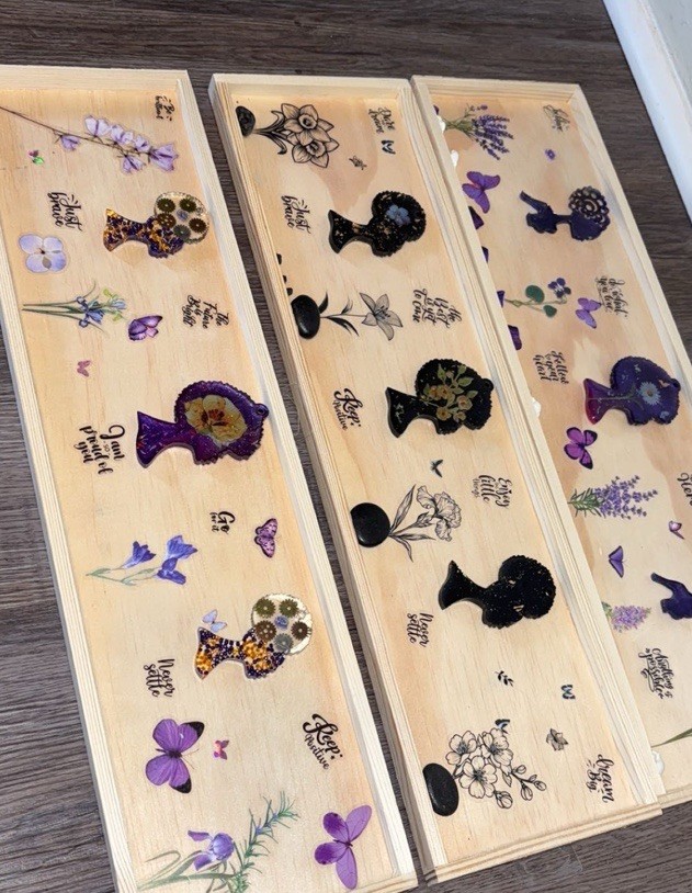 Handmade Wooden wall hanging made with Floral, Butterfly,
