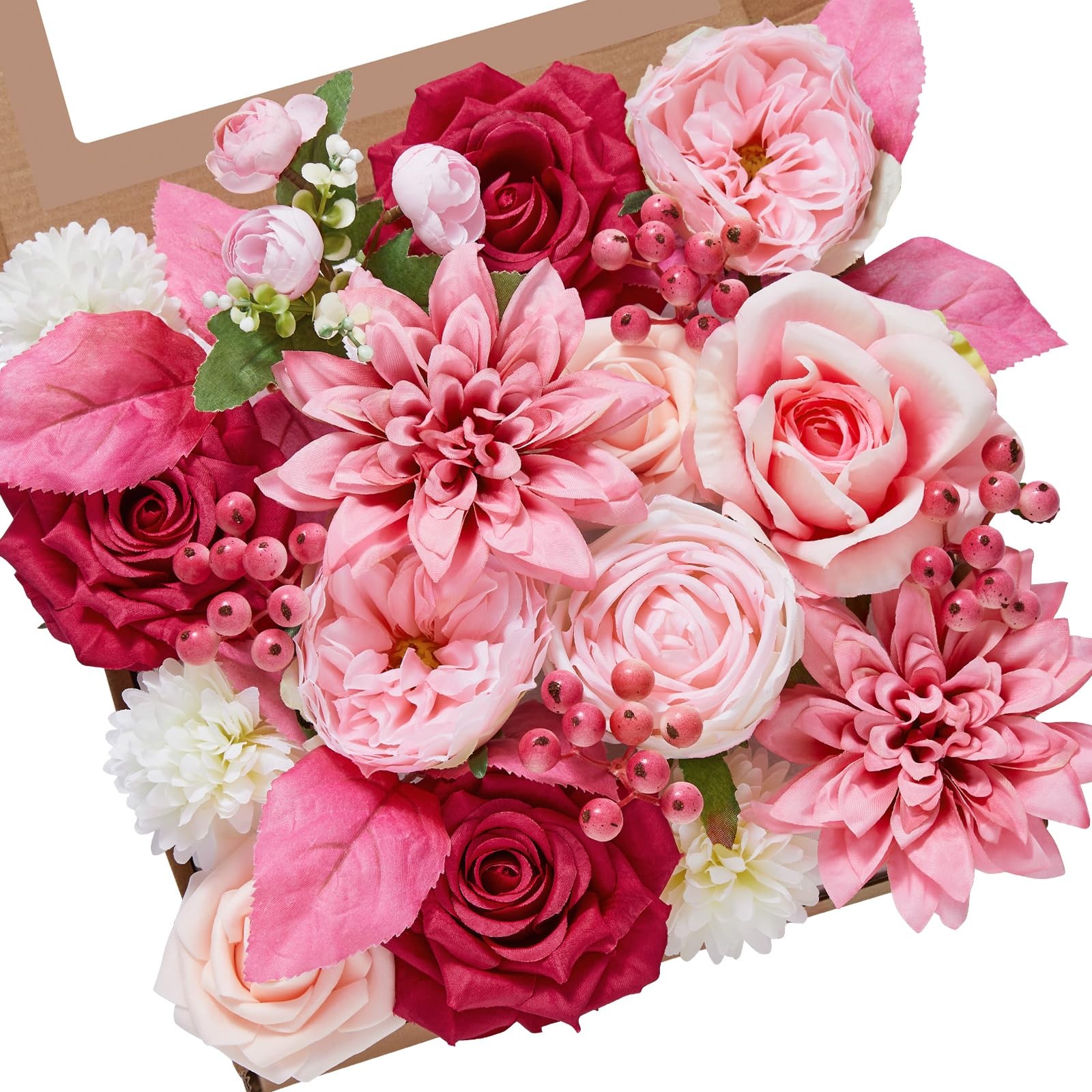 Artificial Hot Pink Silk Flowers for Home Decor – DIY & Wedding Flowers – Tab…