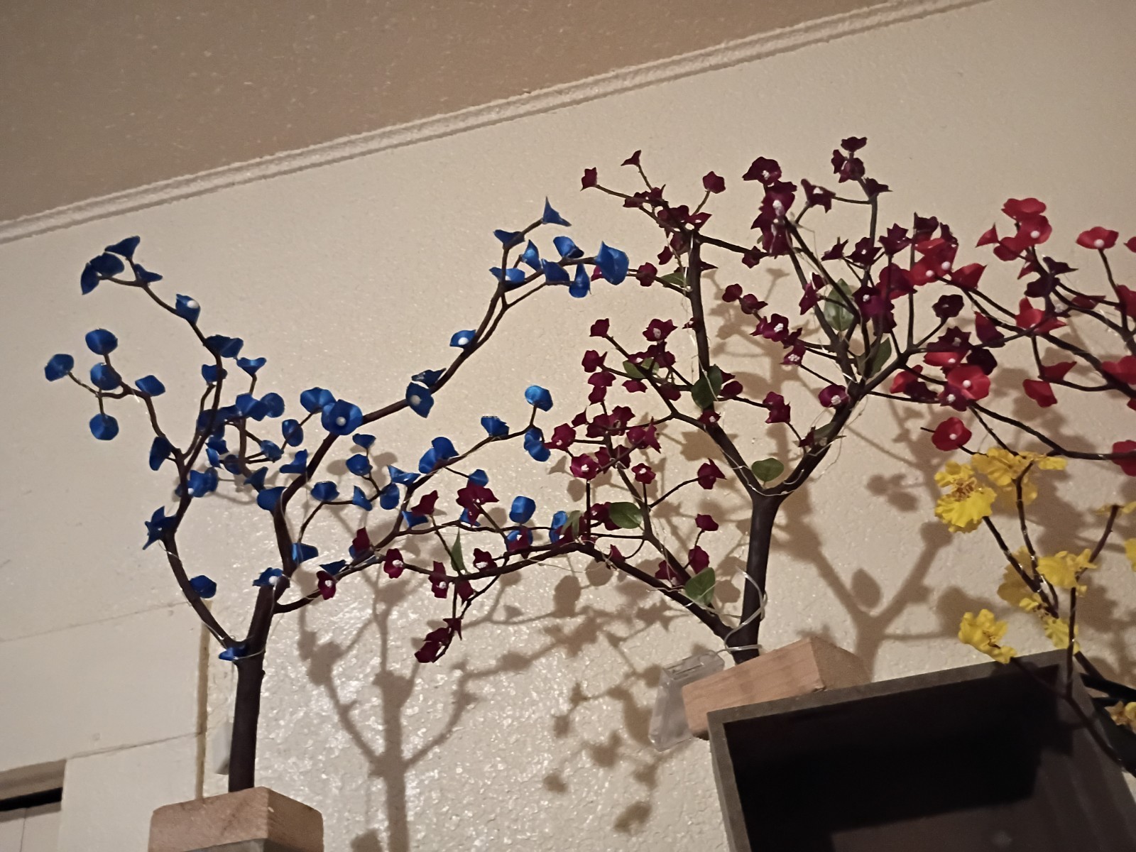 Artificial Cherry Blossom Tree with Colored Lights – White, Blue, Red, Green