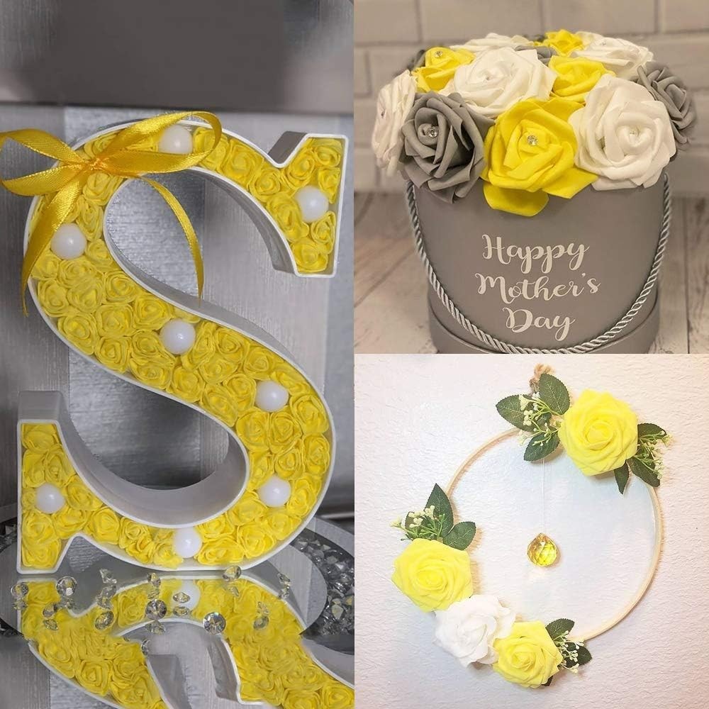 Versatile 100 Pcs Yellow Foam Roses – Ideal for Weddings, Parties & Centerpieces