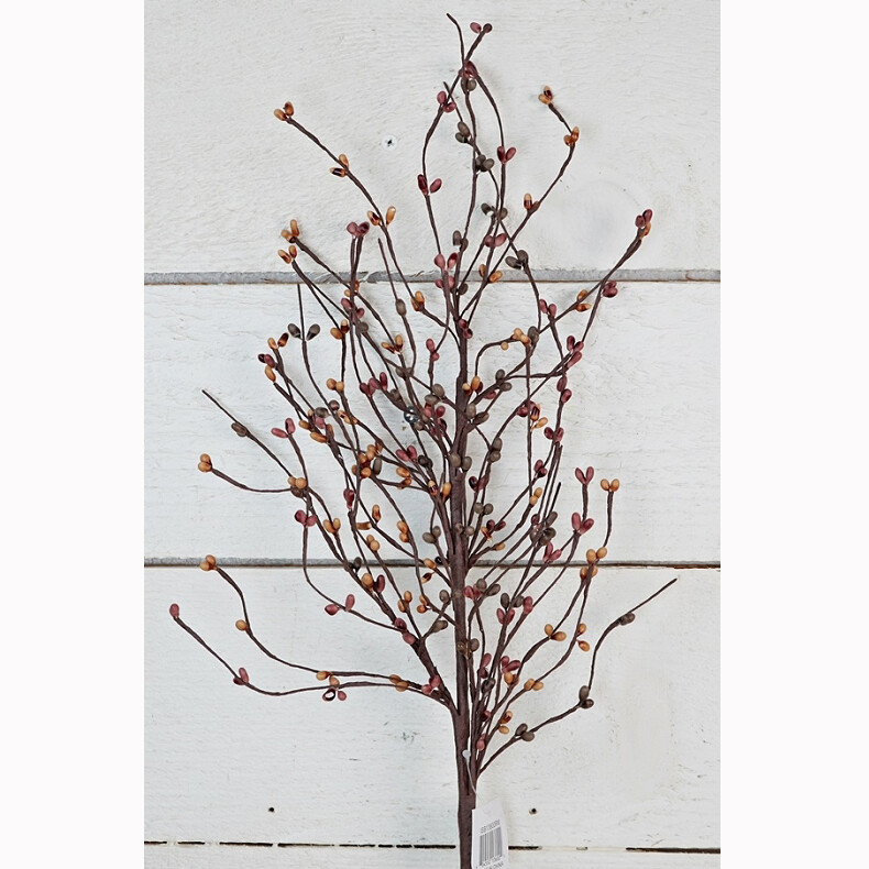 Pip Berry Pick / Spray 20″ High – Rustic Mix – Mauve Pink, Green & Golden Tan