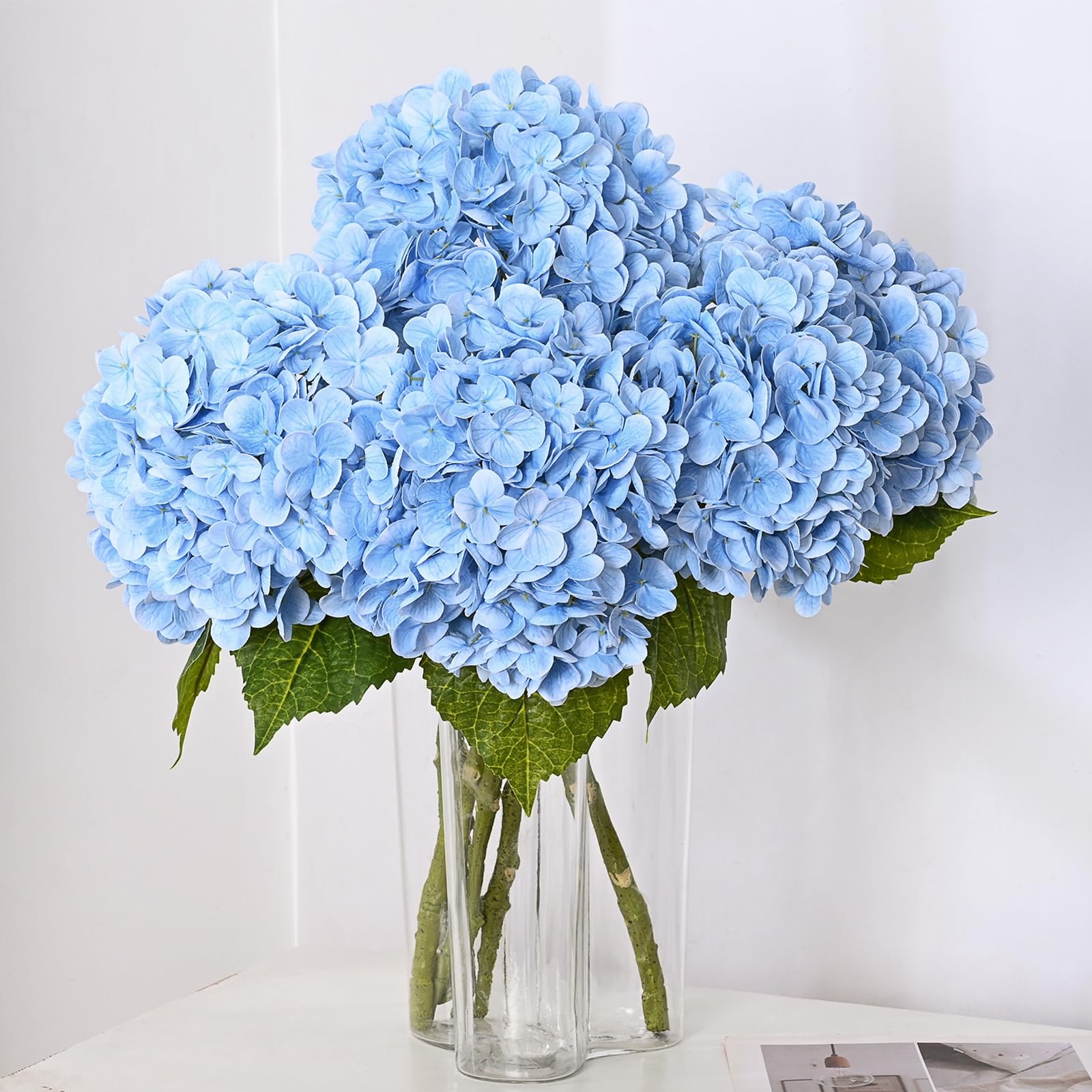3Pcs 21in Hydrangea Artificial Flowers, Latex Real Touch Hydrangeas Lifelike …