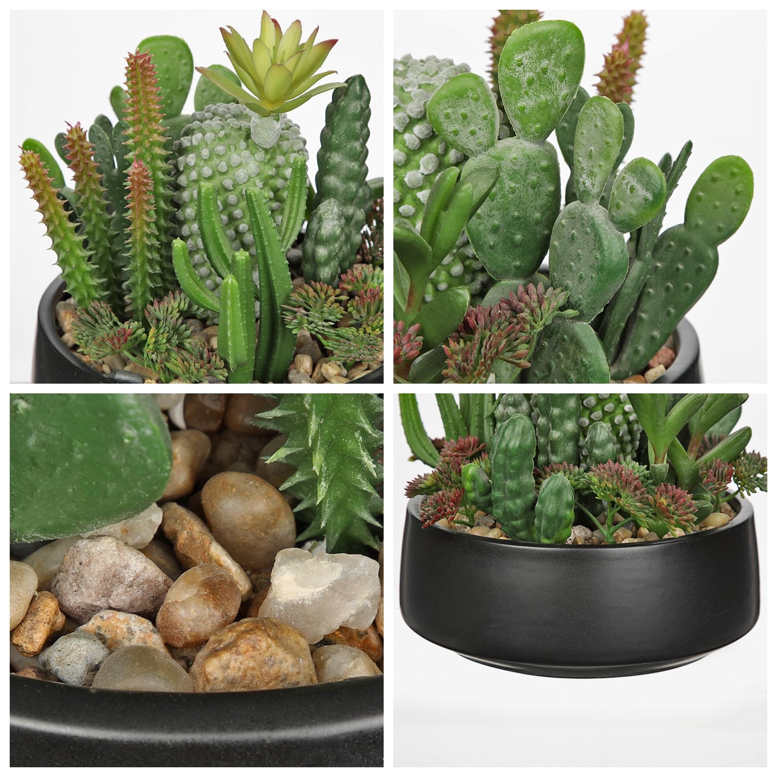 Artificial Cactus Plants in Pot 5.5 Inch Fake Succulents Arrangement Potted P…