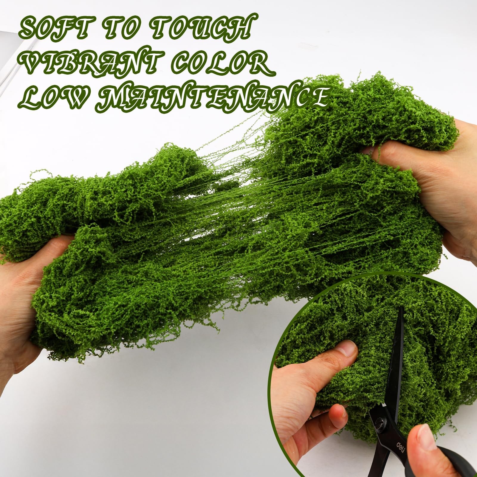 3.5 Oz Green Fake Moss for Decorating, Realistic Artificial Moss for Crafts