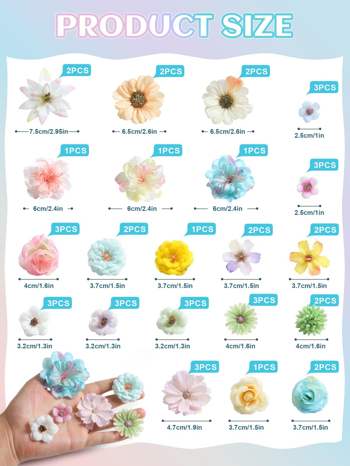 Mini Artificial Flowers For Crafts Bright Silk Fake Roses Assorted 45 PCS