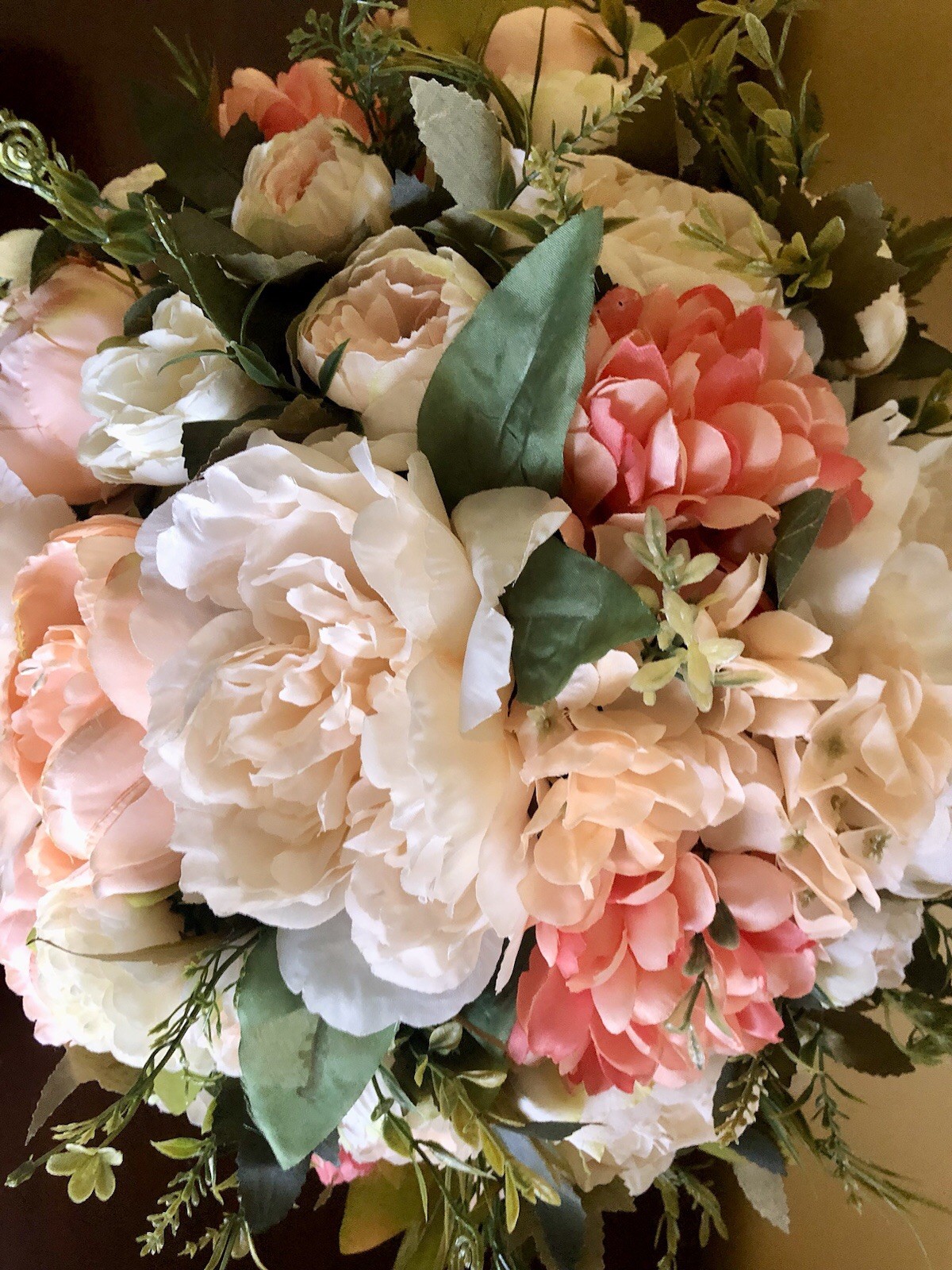 Blush Peach Peony Floral Arrangement Spring Easter Floral Centerpiece