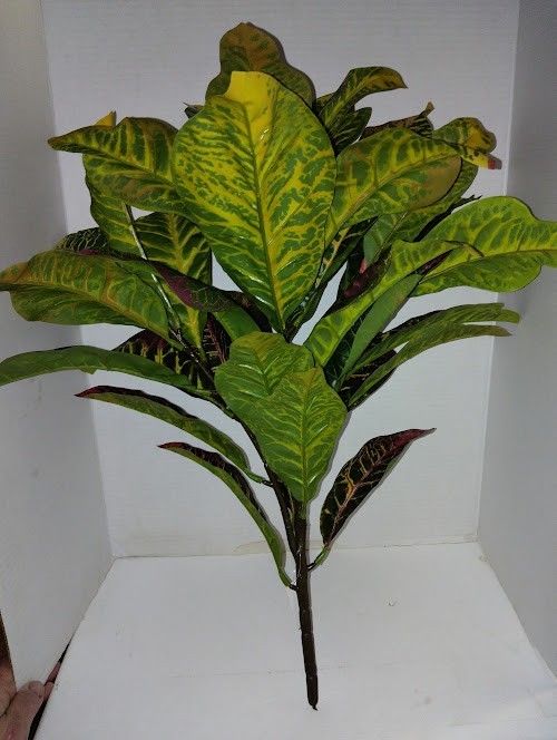 LARGE Artificial Croton plant YELLOW GREEN