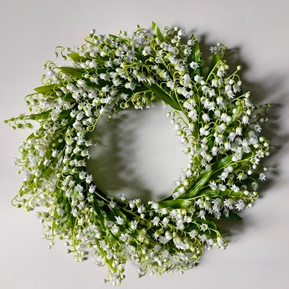 35cm 40cm Handmade Style Lily of the Valley Wreath with Berries Plastic Decor