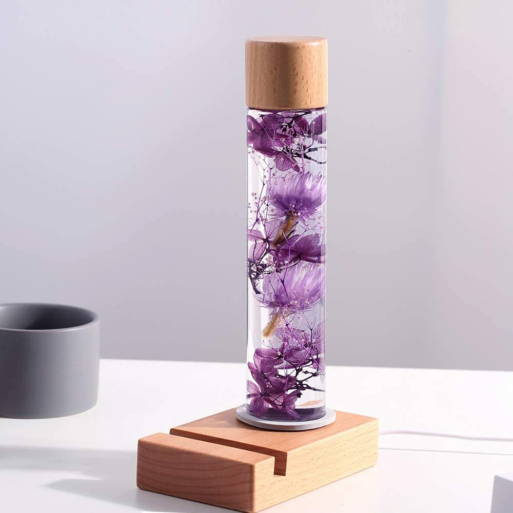 Thanksgiving Day Floating Flower Glass Dried Flower Specimen Bottle Gift Purple