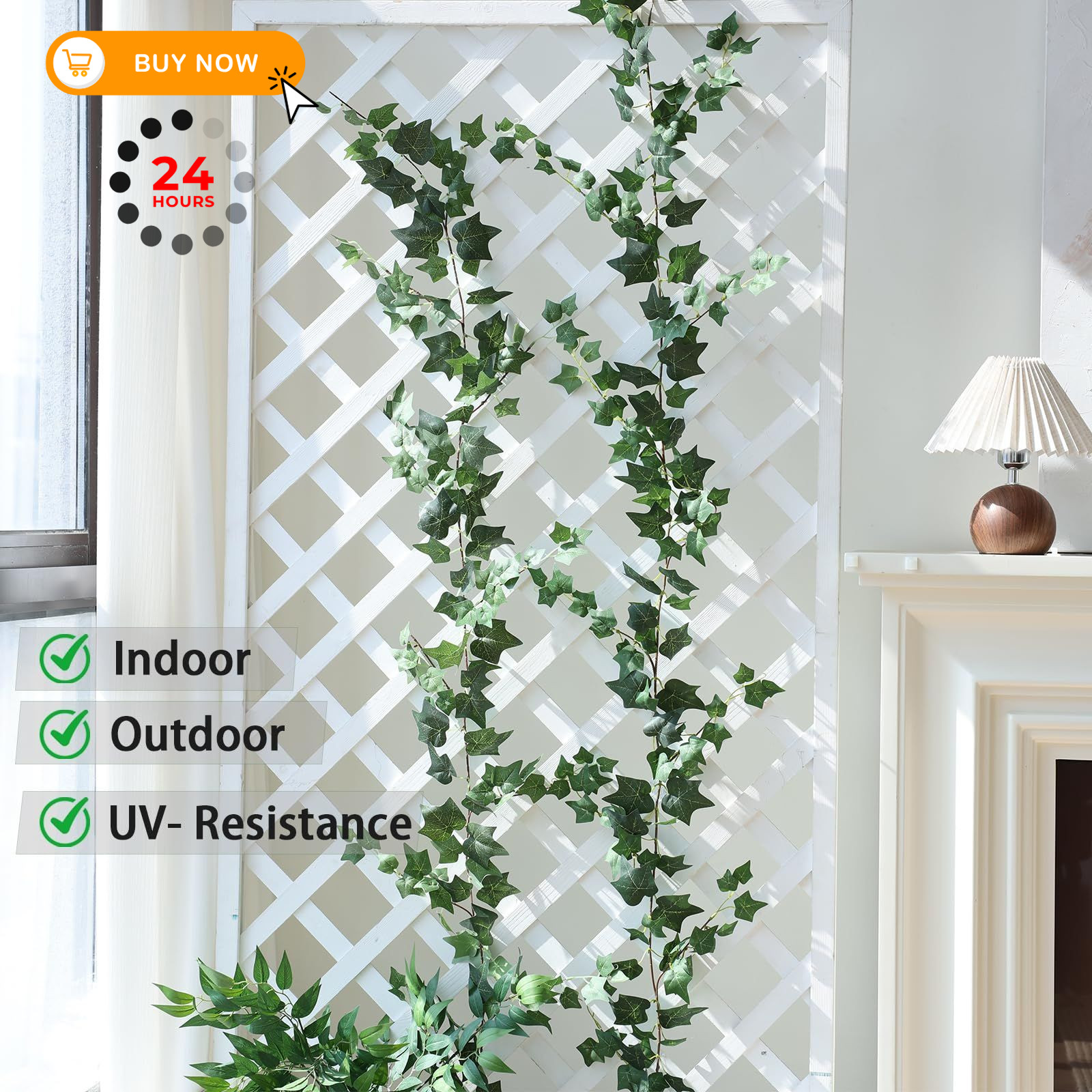 Mizii 2 Strands Artificial Vines Ivy Garland 79″ Fake Vine 79 inches,