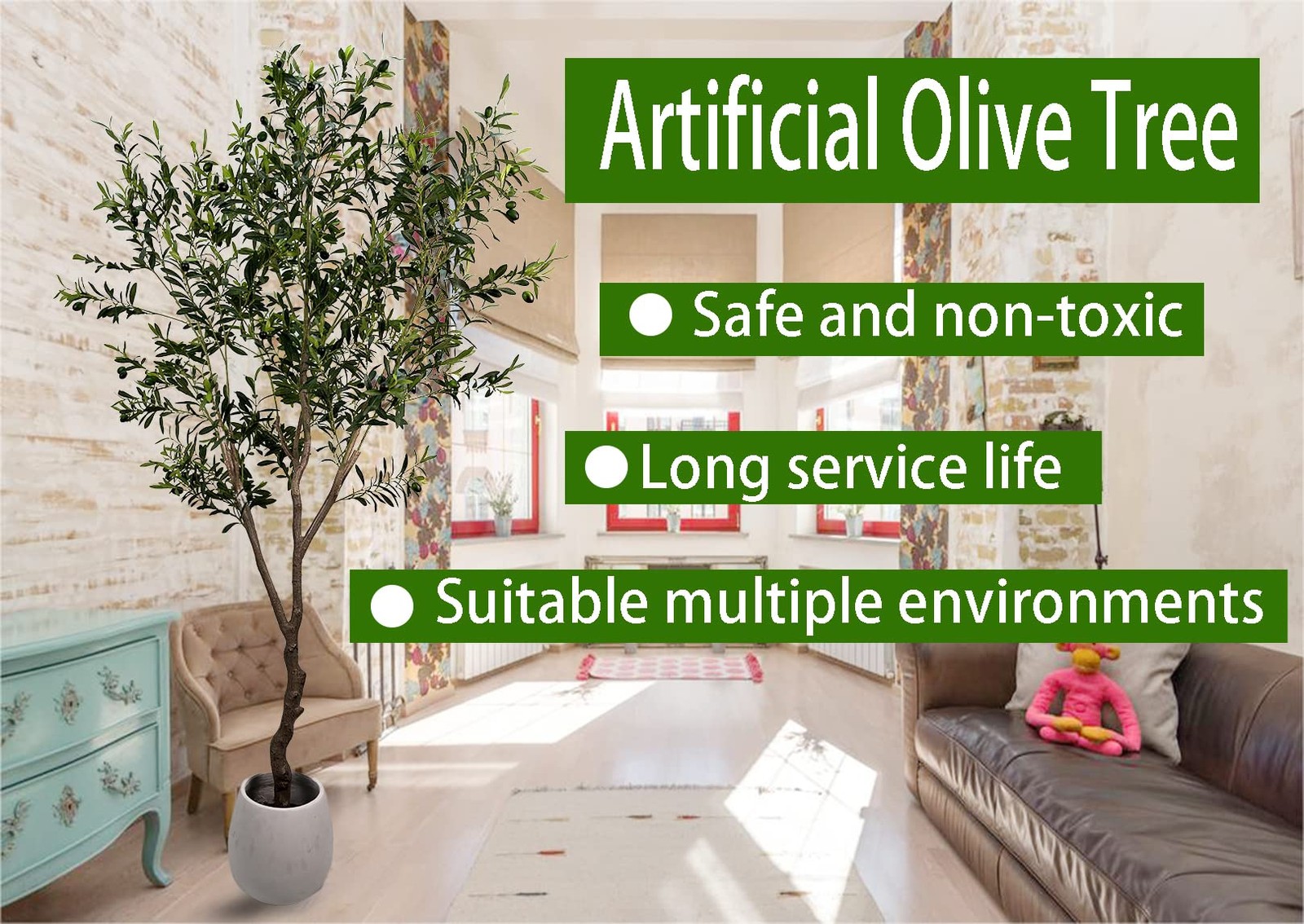 Artificial Olive Tree 7ft(82in,2200+Uv Protection Leaf) Tall,Faux Olive Tree …