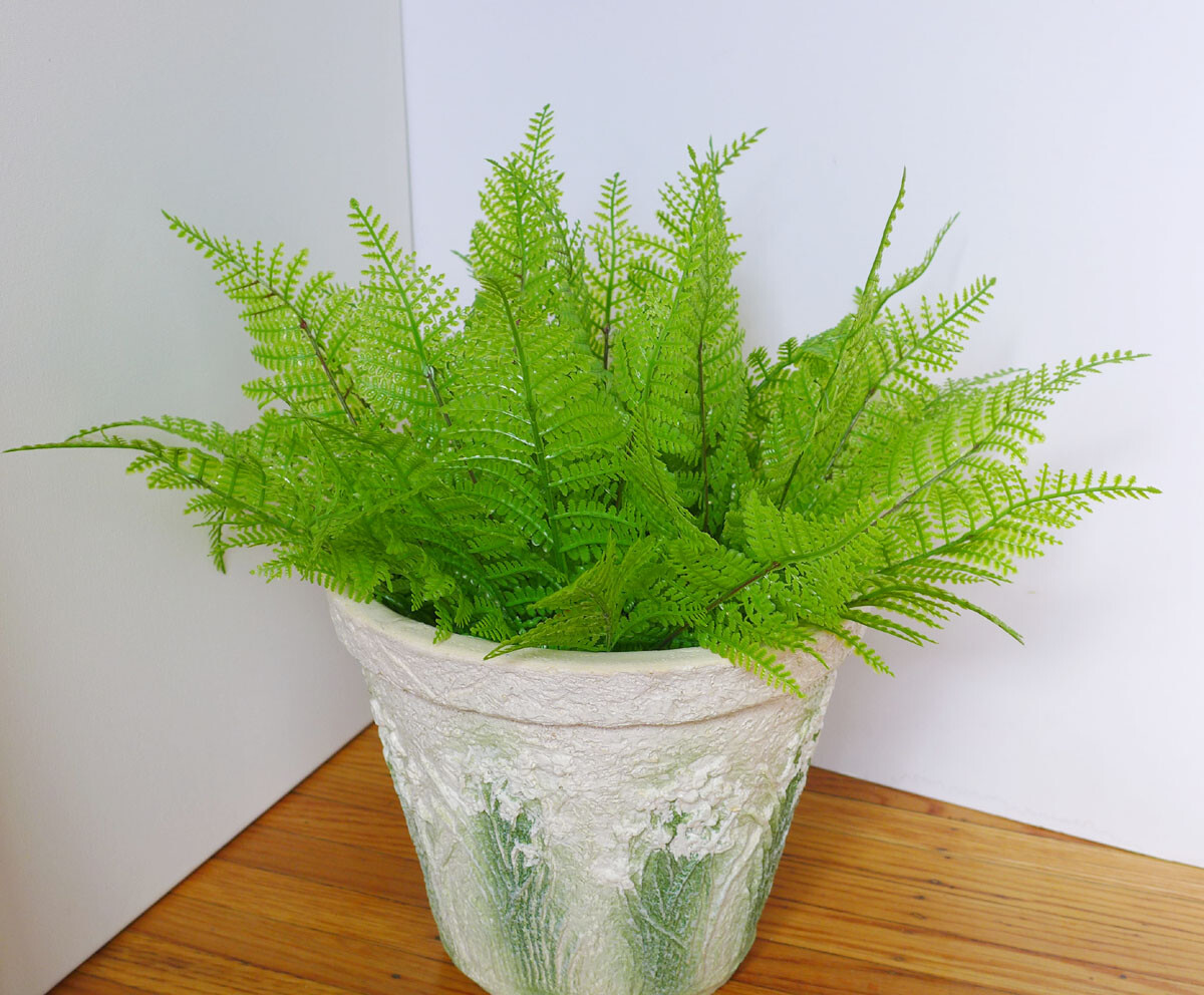 6 Pcs Artificial Plant Small Plastic Boston Fern Tree Grasses