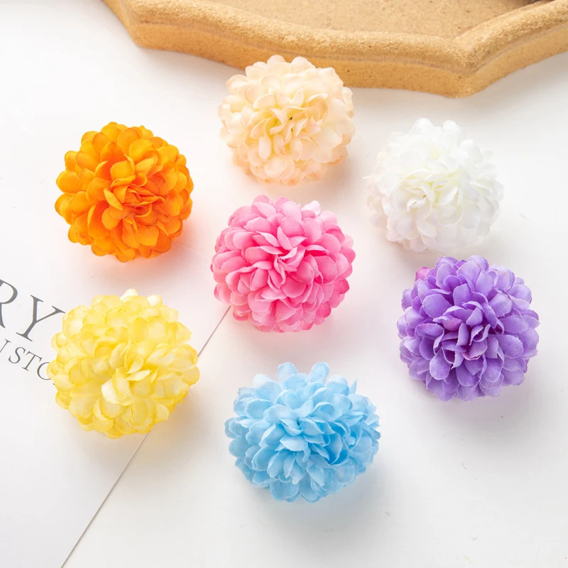 100PCS Artificial Silk Hydrangea Flower Heads for Wedding Party Home Decor