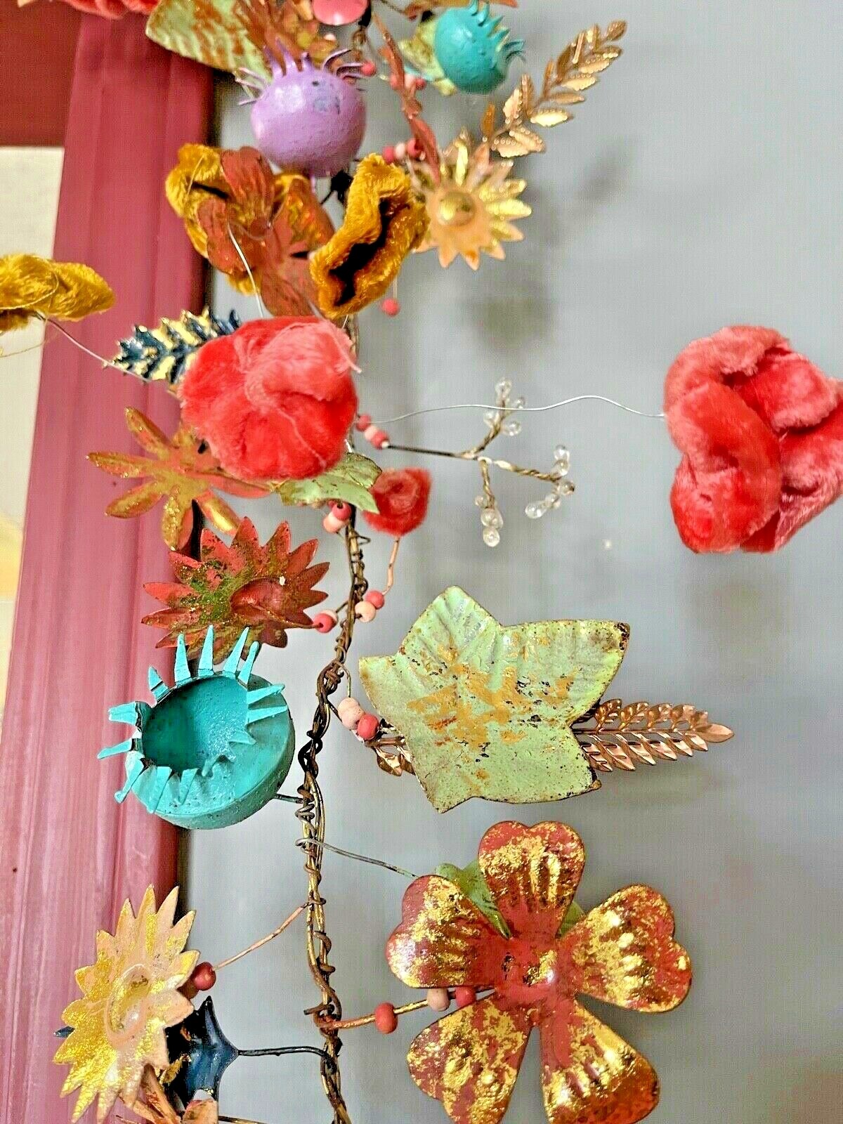 6′ METAL FLORAL GARLAND Glitterville SI0498 EVERYDAY IS A HOLIDAY! New PERFECT!