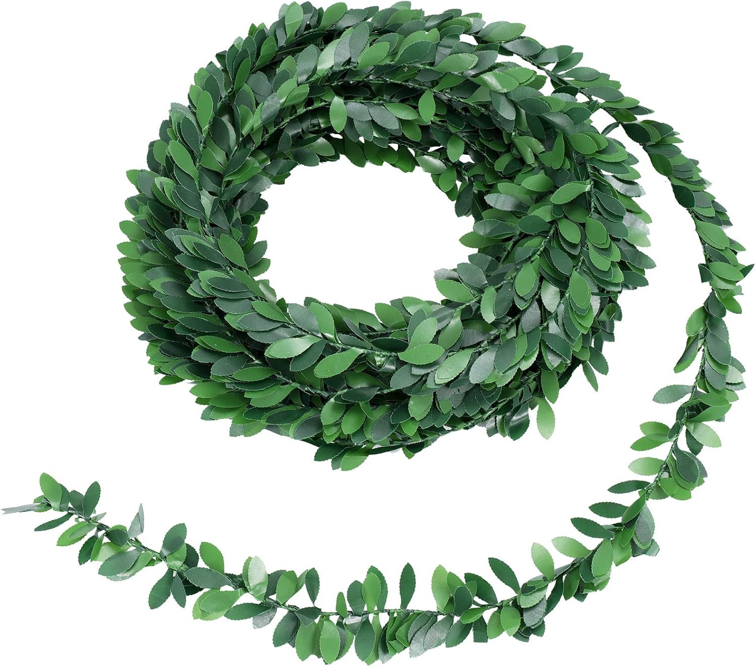 Fake Ivy Vine Boxwood Garland Green Leaves Ribbon Wire Greenery Artificial Mine