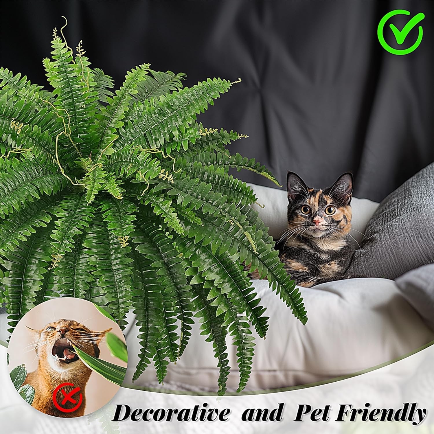 Artificial Ferns Large Indoor Outdoor Plants Faux Ferns 2pcs 45 Inch