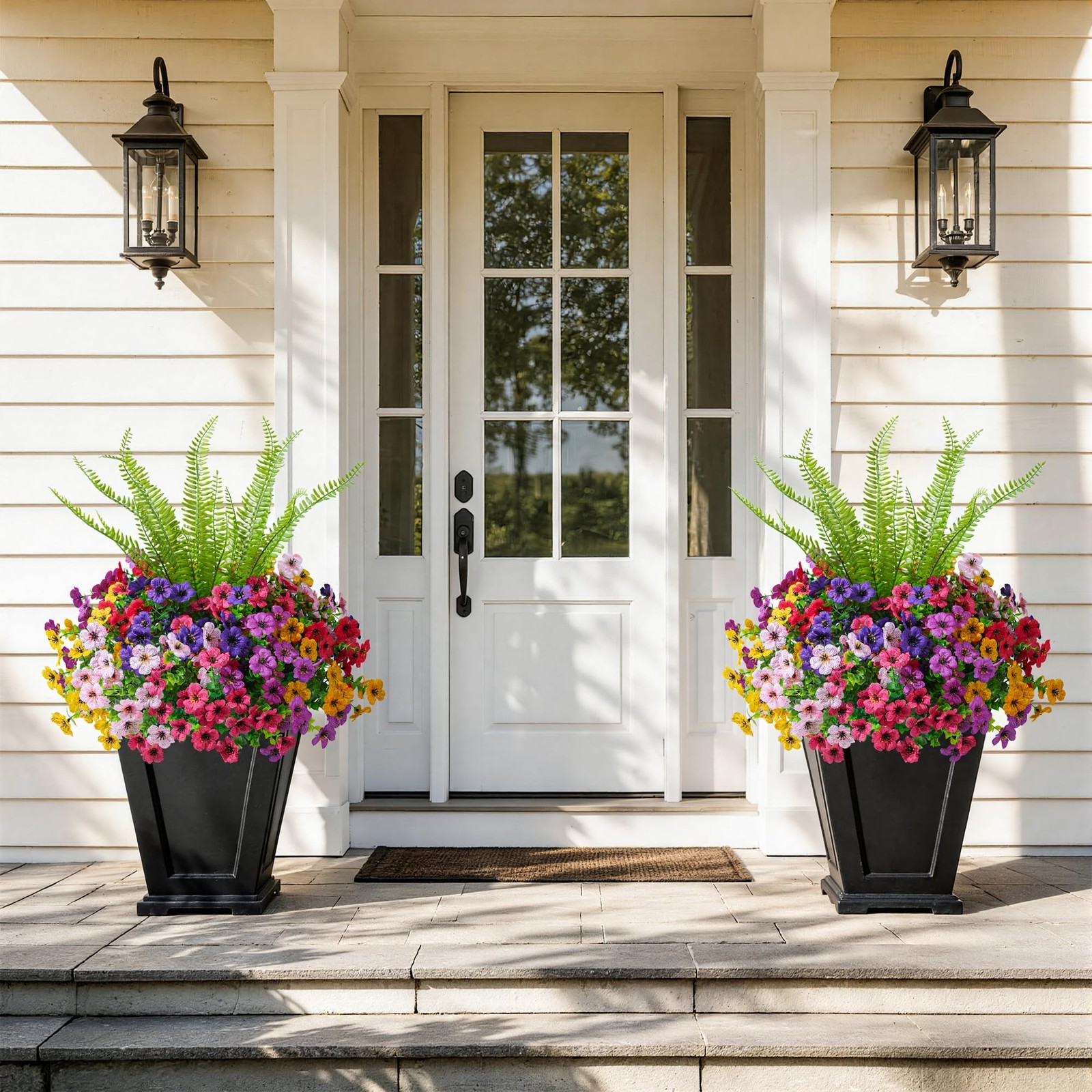 Artificial Flowers for Outdoors Faux Plants for Spring Summer Decoration, 13 …