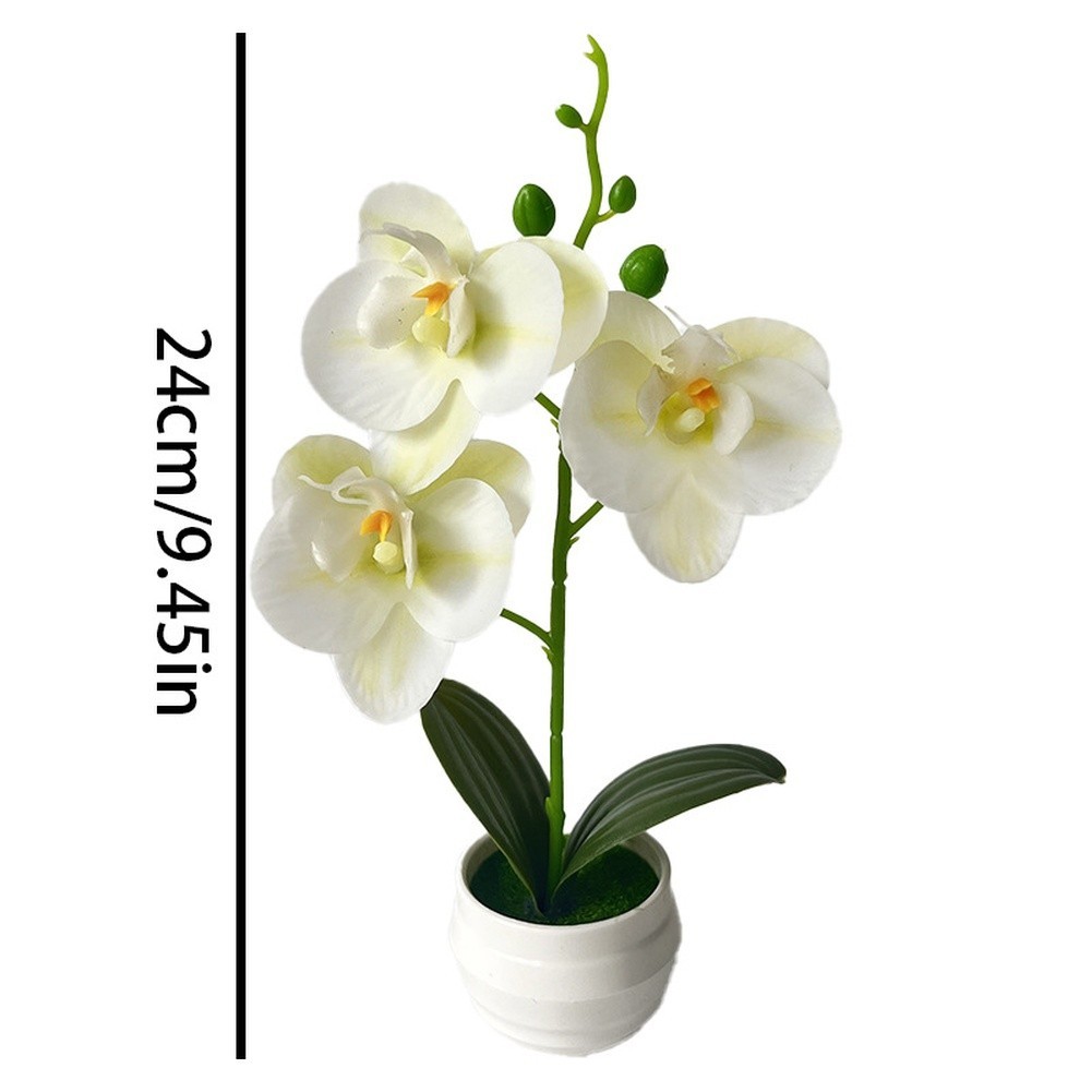 for Nordic Decor Fake Phalaenopsis Orchid in Pot 24cm Height Soft Silicone