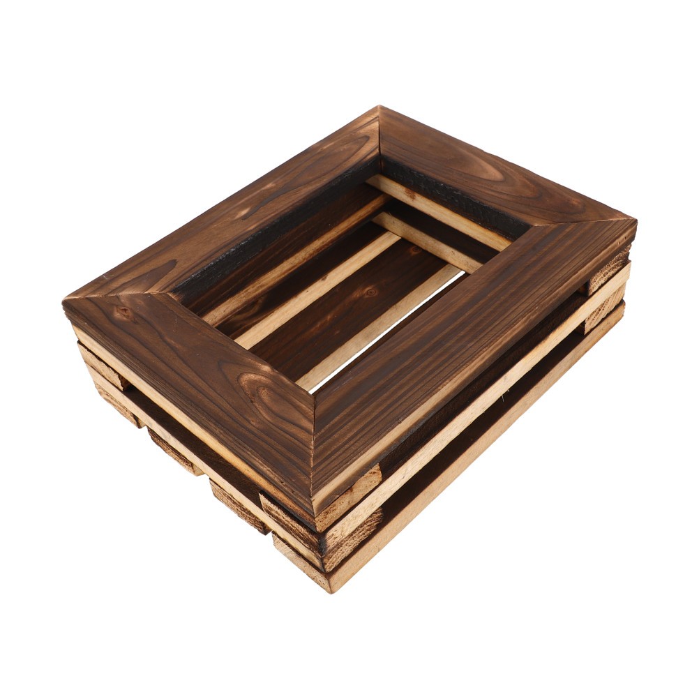 Natural Wood Vertical Wall Mounted Orchid Planter with Staghorn Fern Mount Frame