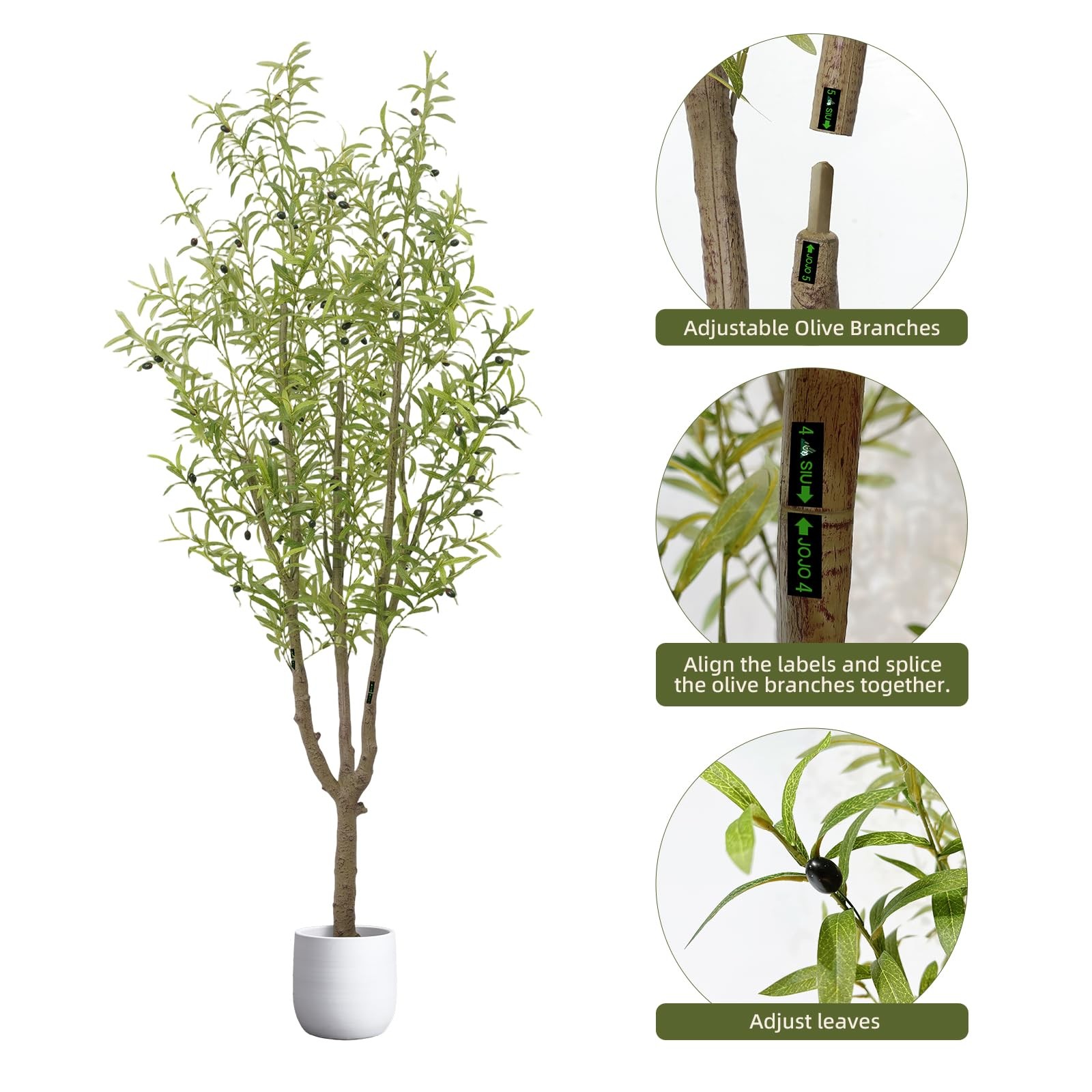 7FT Faux Olive Tree for Artificial Olive Tree Floor Plants Indoor Decor