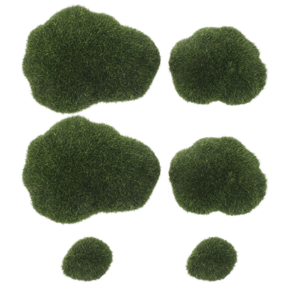 6 Pcs Artificial Stone Ornament Faux Moss for Plants Indoor Rockery