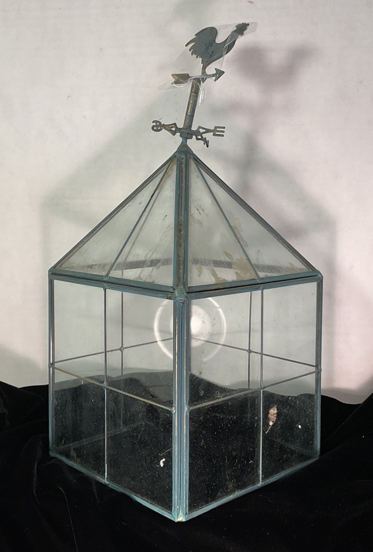 Greenhouse Terrarium Houseplant Rooster Weather Vane Glass