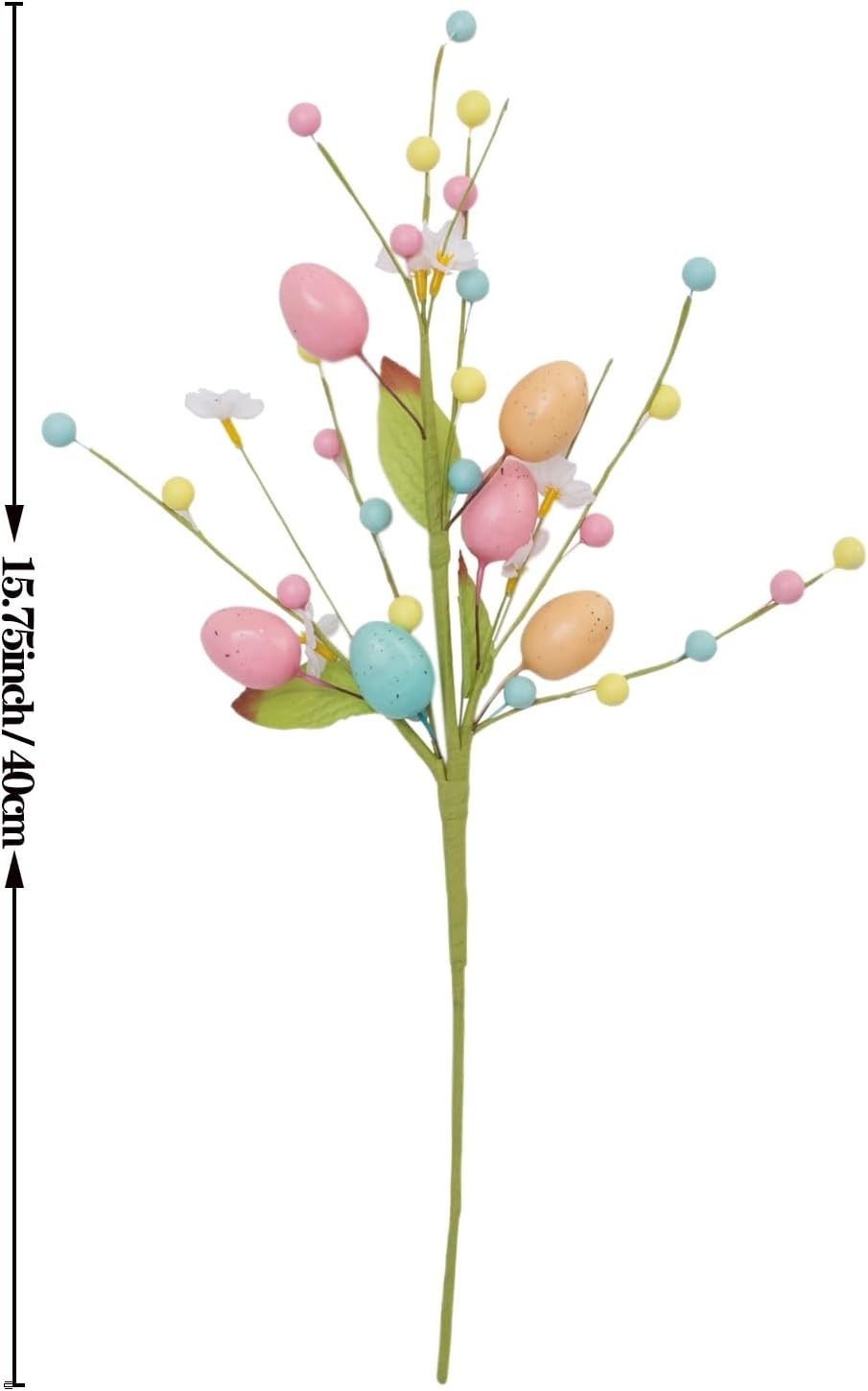 Artificial Easter Stems Spring Berry Picks with Eggs and Colorful Berries Lea…