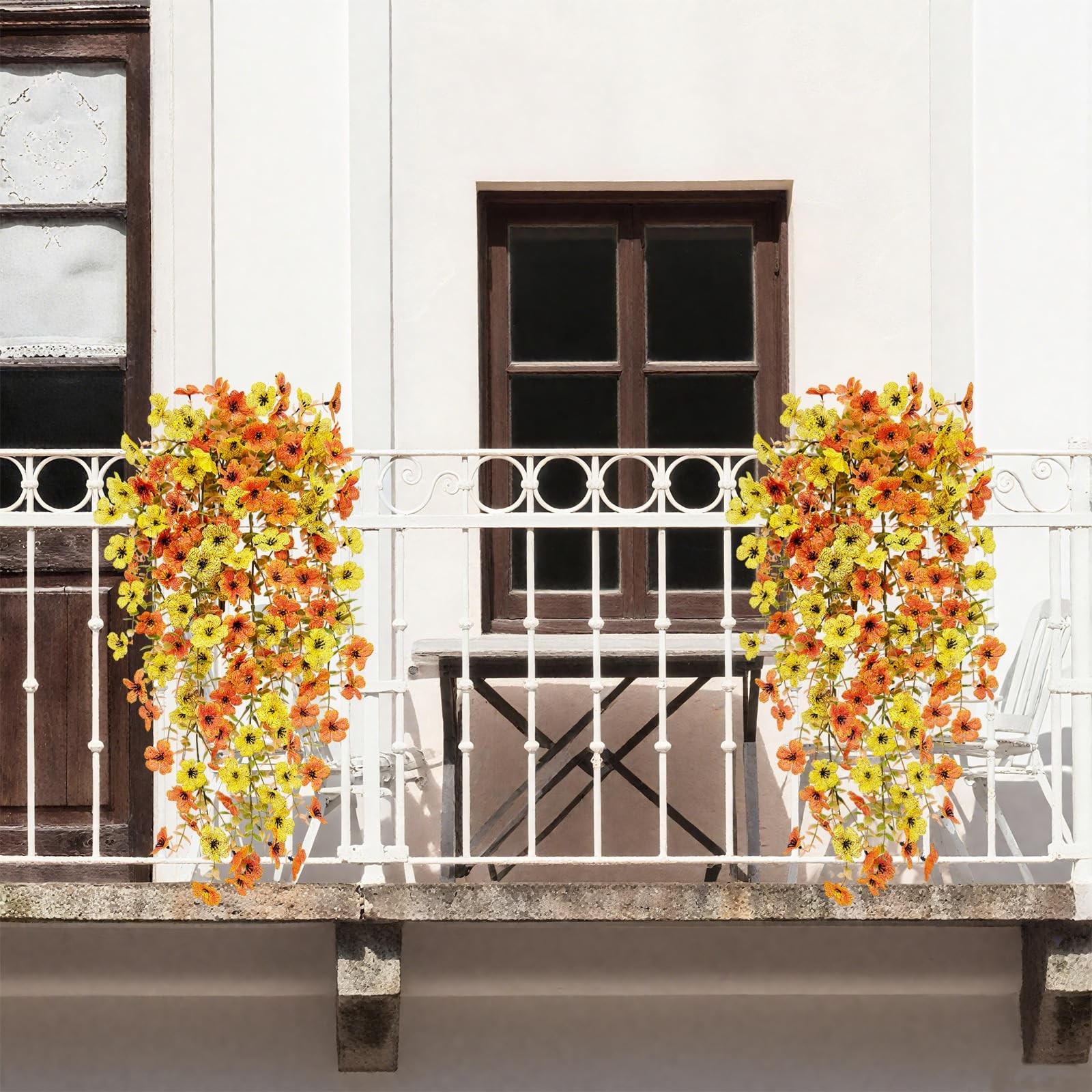 4 Pcs Outdoor Fall Decor, Artificial Mums For Outdoors, Fall Flowers Artificial