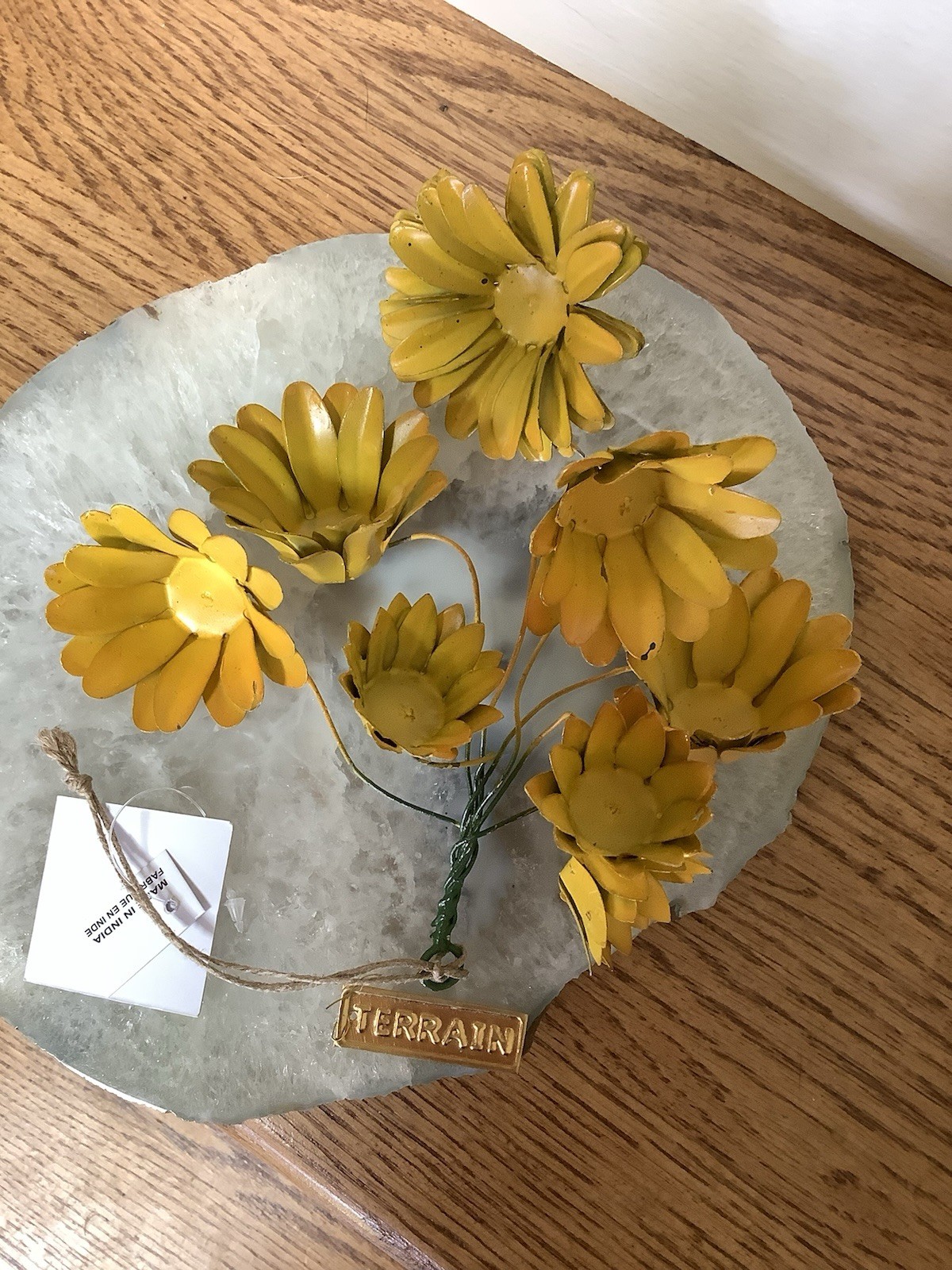 Terrain Iron Metal Daisy Flower Bunch, NWT (vase not included)