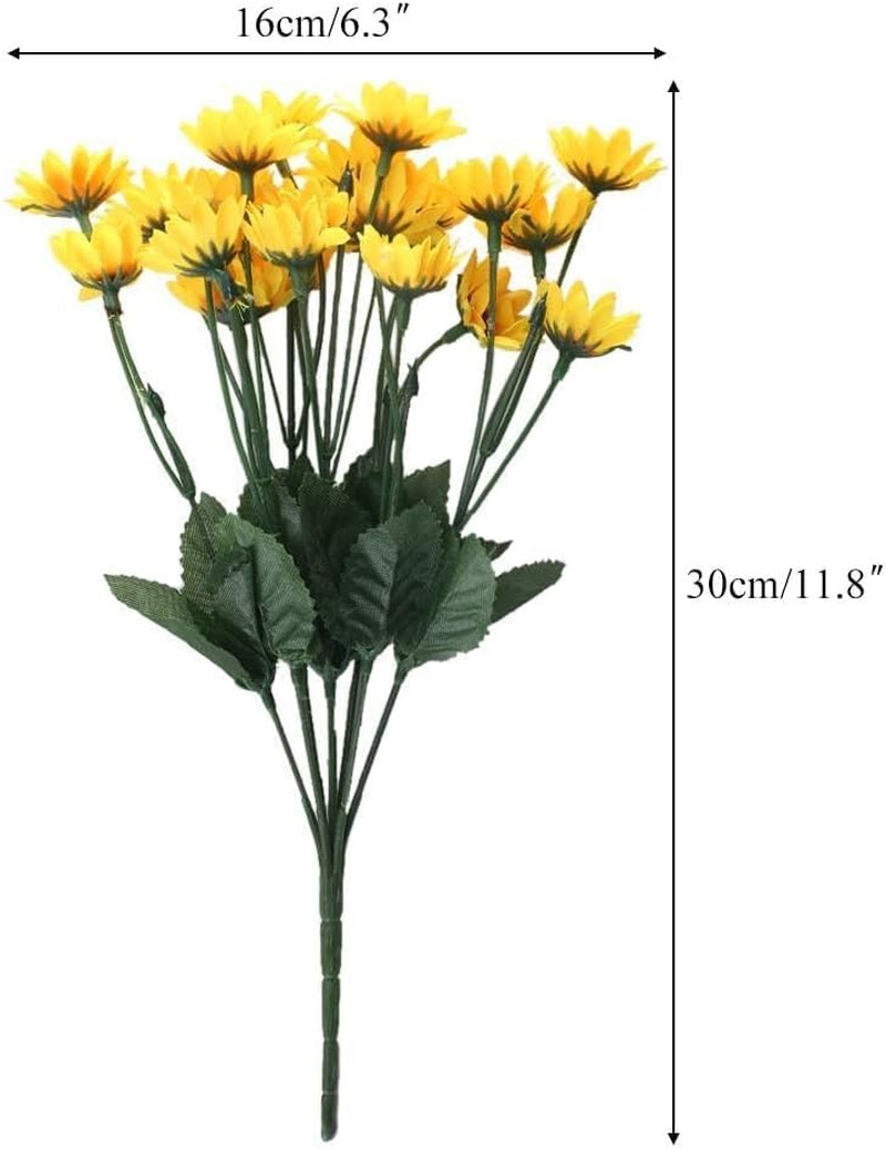 4 Bundles Sunflowers Artificial Flowers with 22 Sunflowers Heads Small Daisy Mum