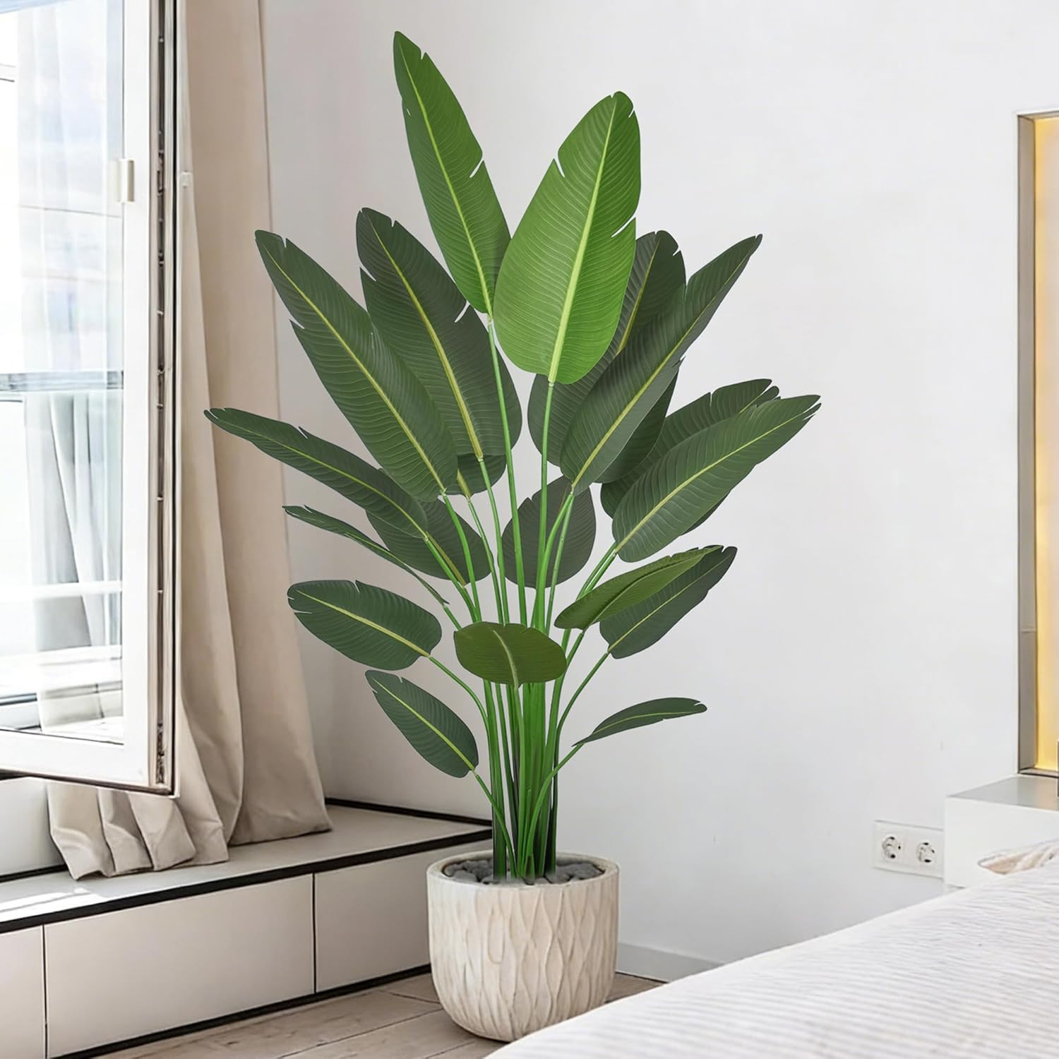 7FT Bird of Paradise Artificial Plant, 84″ Tall Artificial Plants Indoor with 19