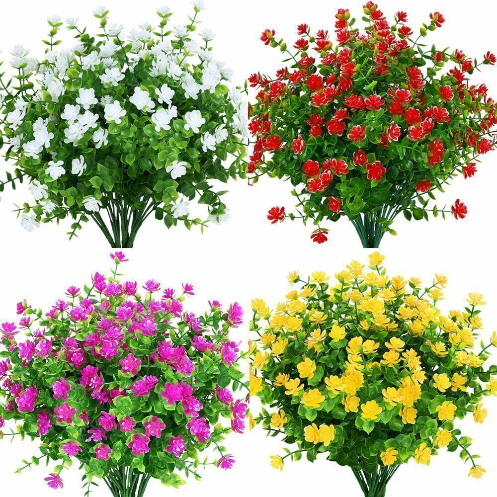 Artificial Flowers Fake Plants Decor Bundles Vine Hanging Outdoor Home Garden