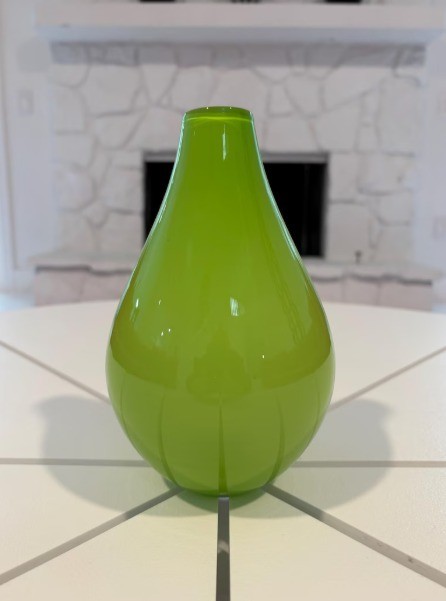Lime Green Art Glass Vase (8″x5″) home decor
