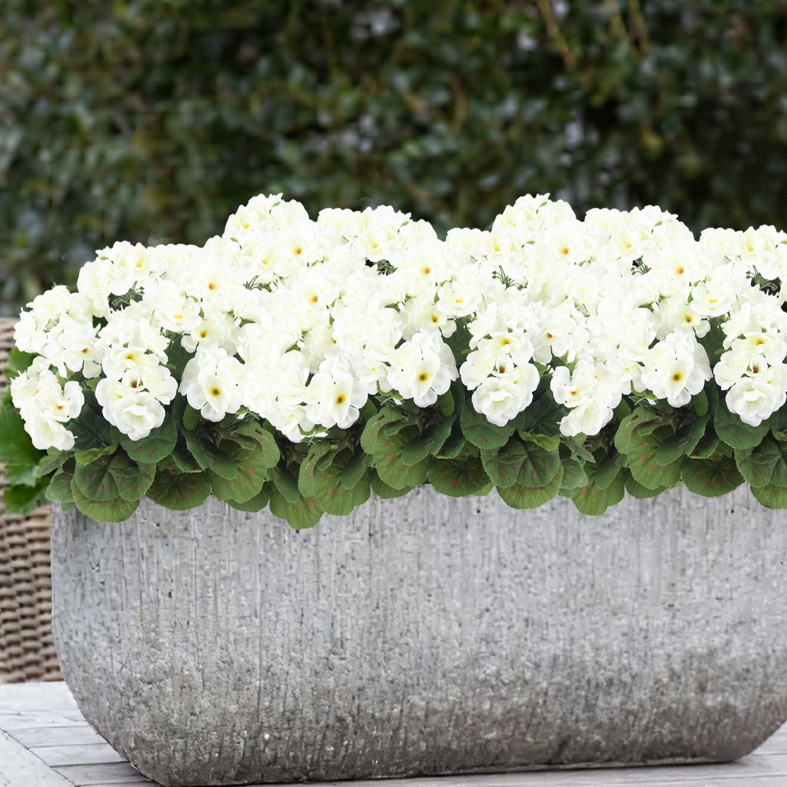 3 Pcs UV Resistant Artificial Geraniums – Silk Faux Flowers for Garden, Home Dec