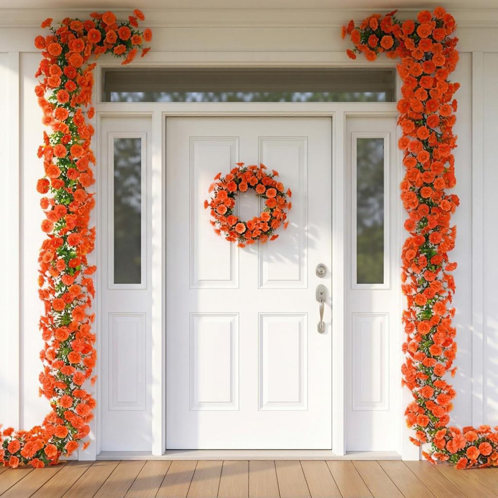 2 Pack Spring Summer Flower Garland 5.9FT Artificial Morning Glory Flower Vin…