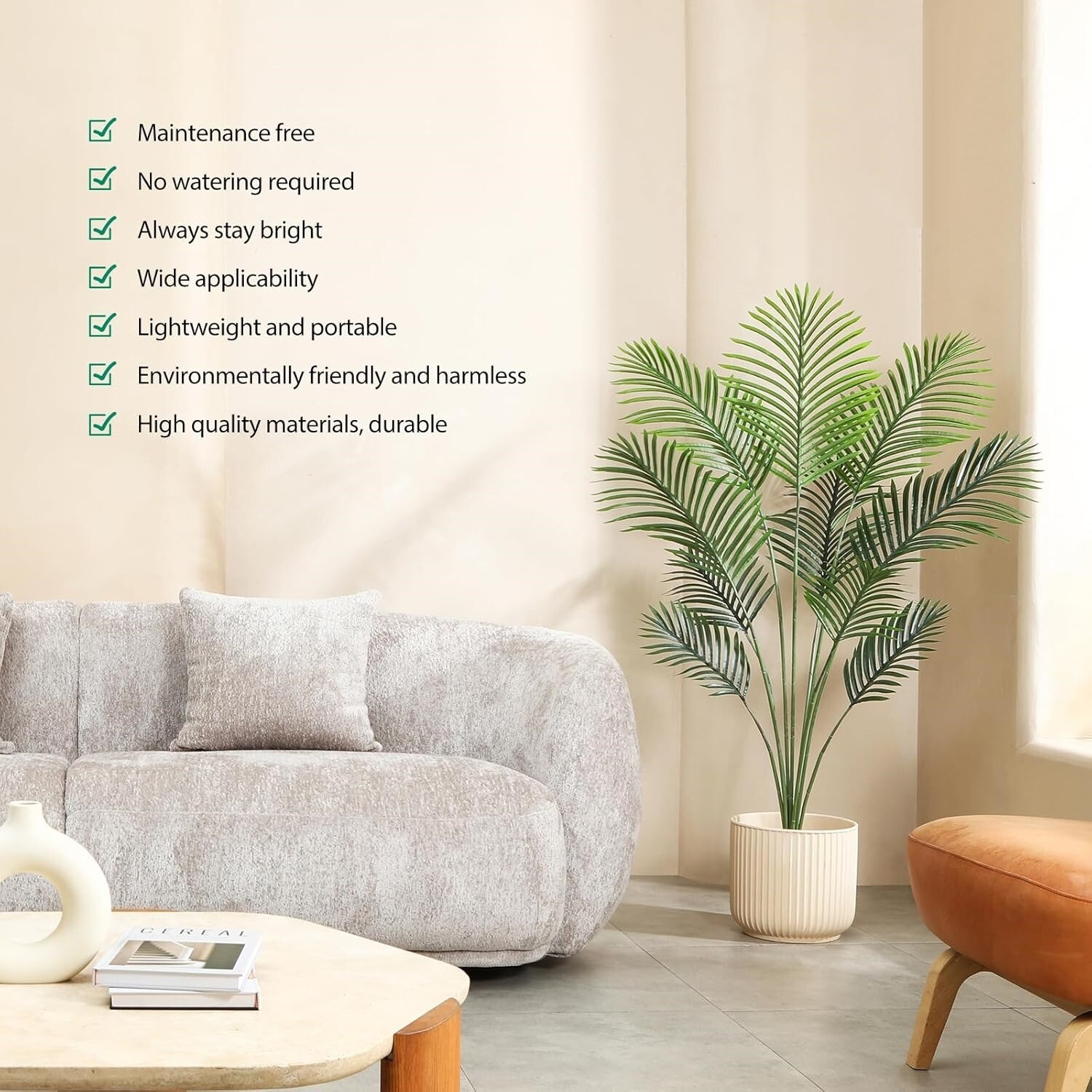 Plantas artificiales en macetas perfectas para el jardín de la oficina en casa