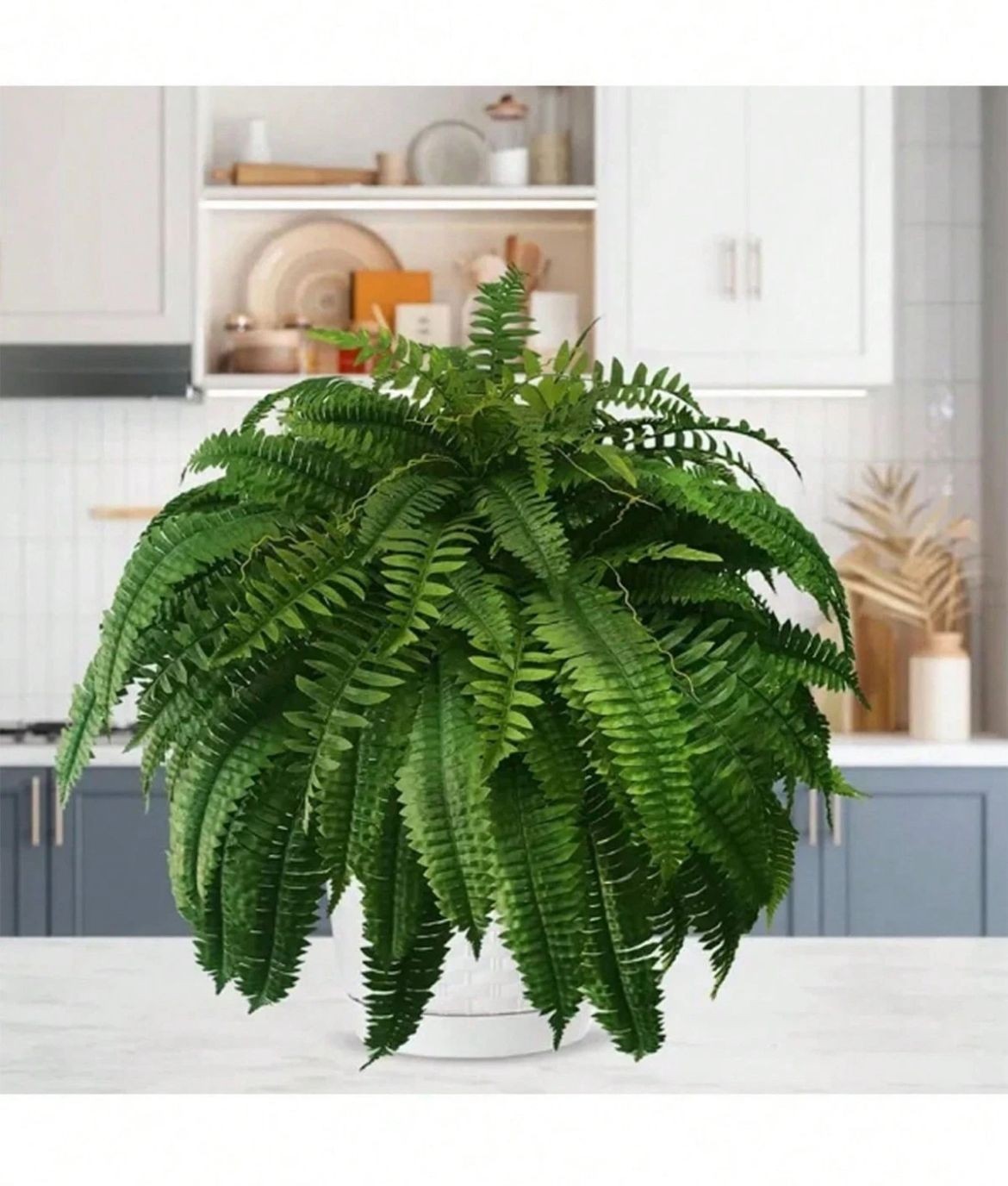2 Pack Artificial Large Boston Fern Plant Wall Hanging Decoration Home Decor