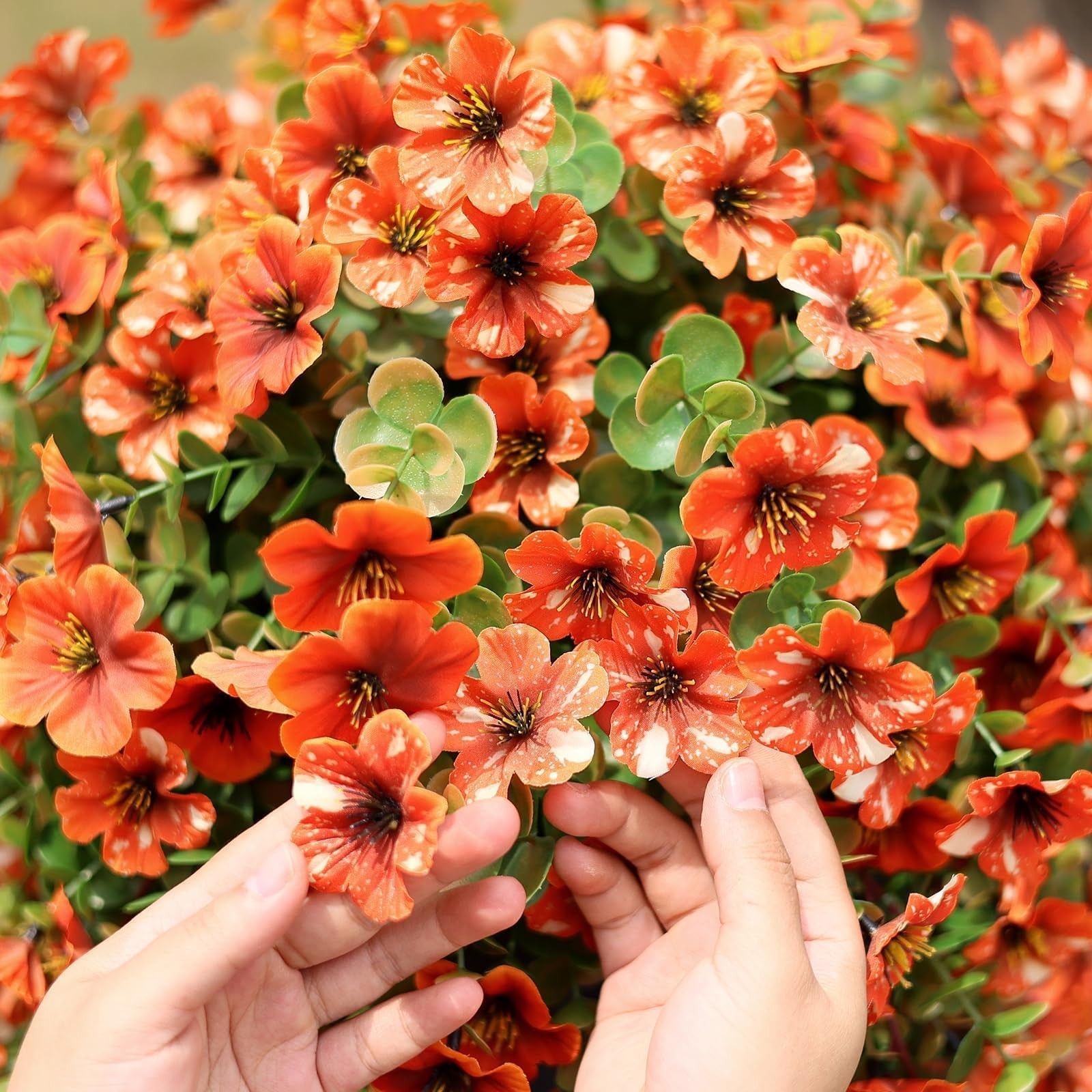 29″ Artificial Hanging Flowers Potted Plants – 2 Set for Outdoor Fall Decorat…