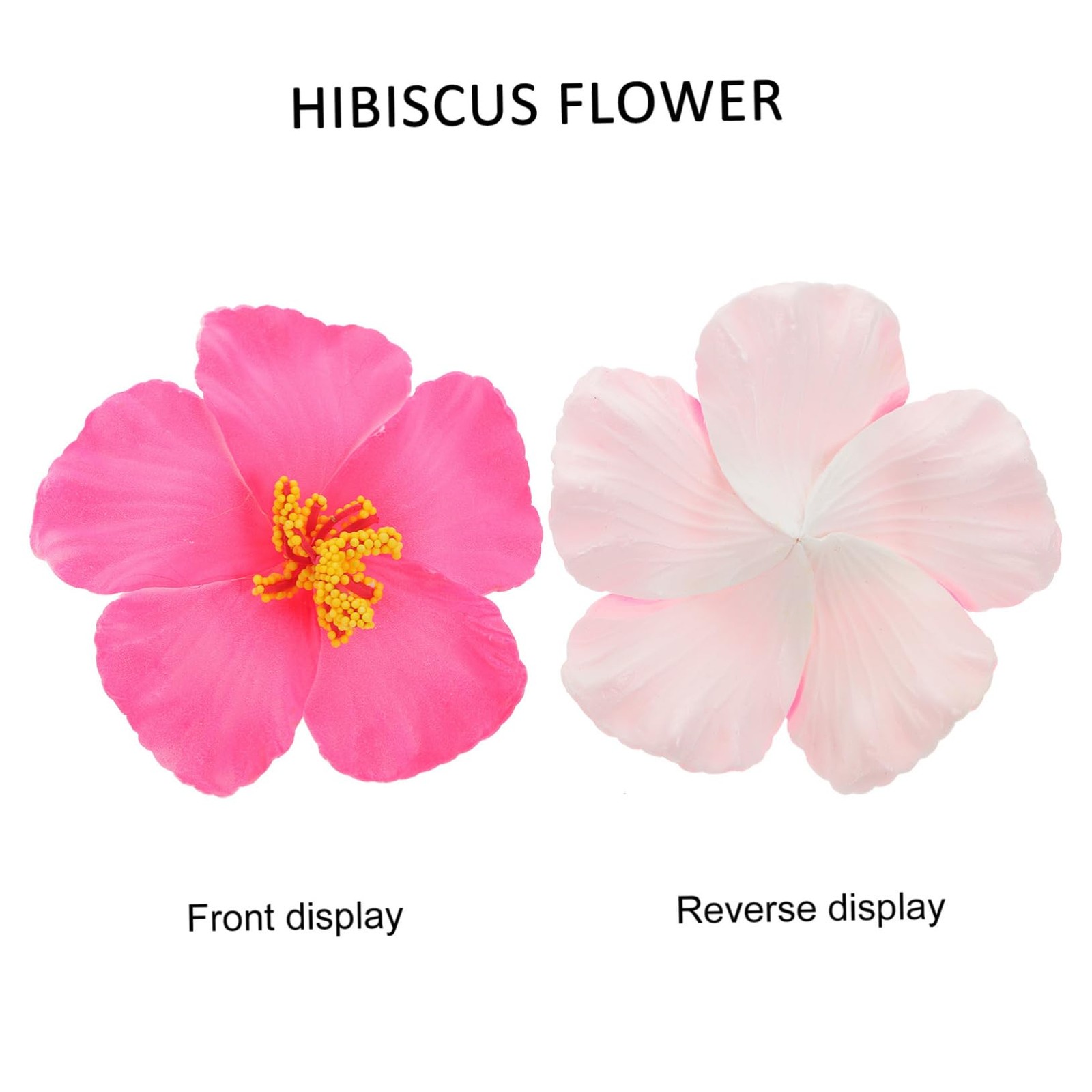 10 Pieces Artificial Hibiscus Flower Faux Tropical Flowers Pink Fake Hibiscus…