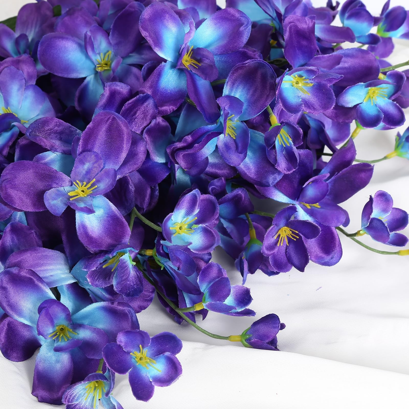 10 PCS Orchid Artificial Flowers Fake Orchid Silk Flowers 27 inches Purple Bl…