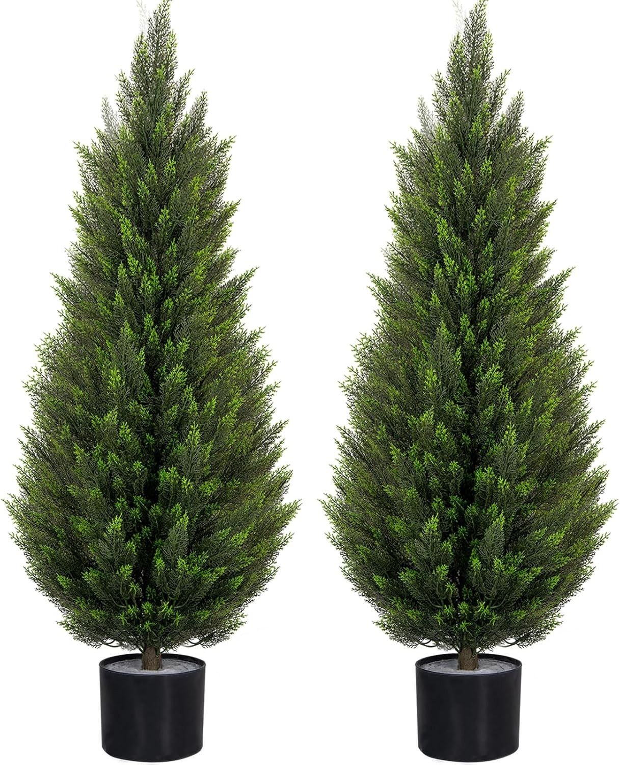 5FT Artificial Topiary Cedar Trees UV-Resistant Faux Evergreen Outdoor Plants