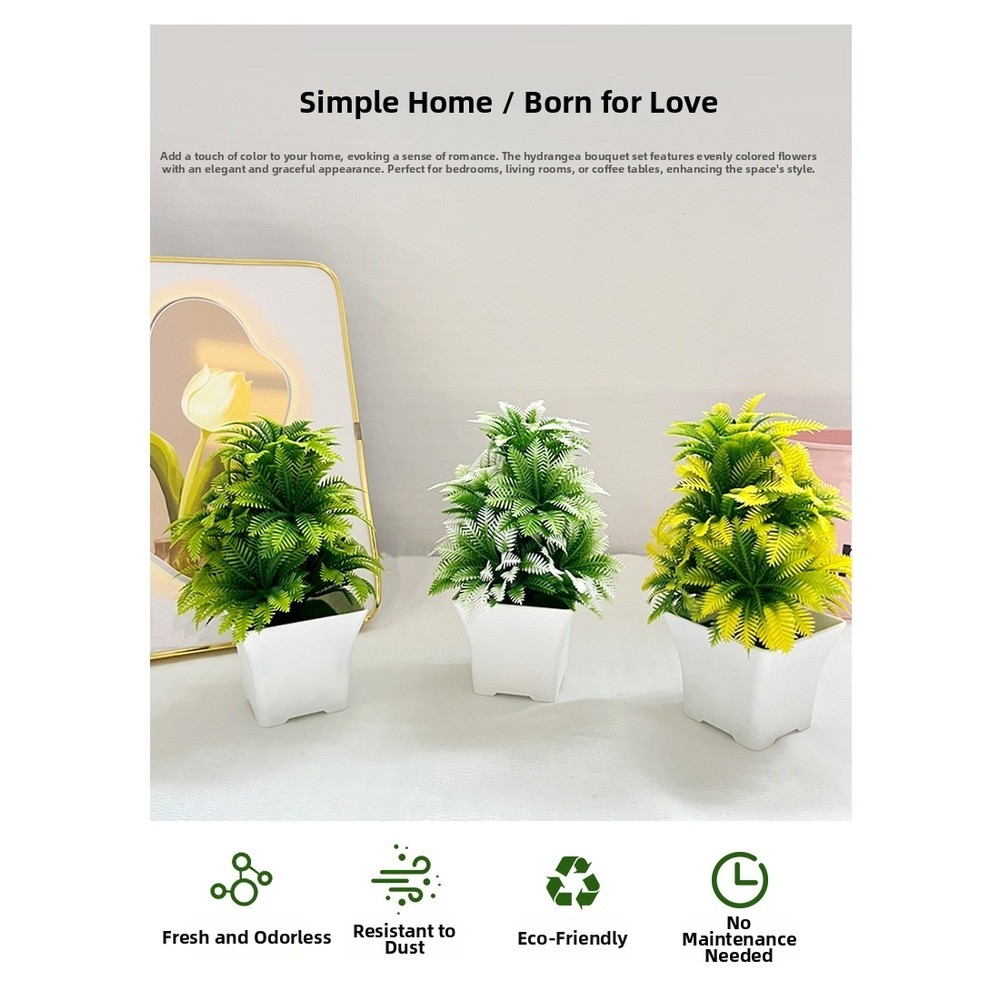 Coconut Leaf Faux Potted Plant for Contemporary Interior and Event Design