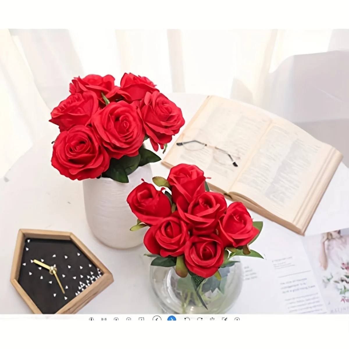 12pcs Realistic Artificial Rose Bouquet for Birthdays, Weddings gift for wife GF