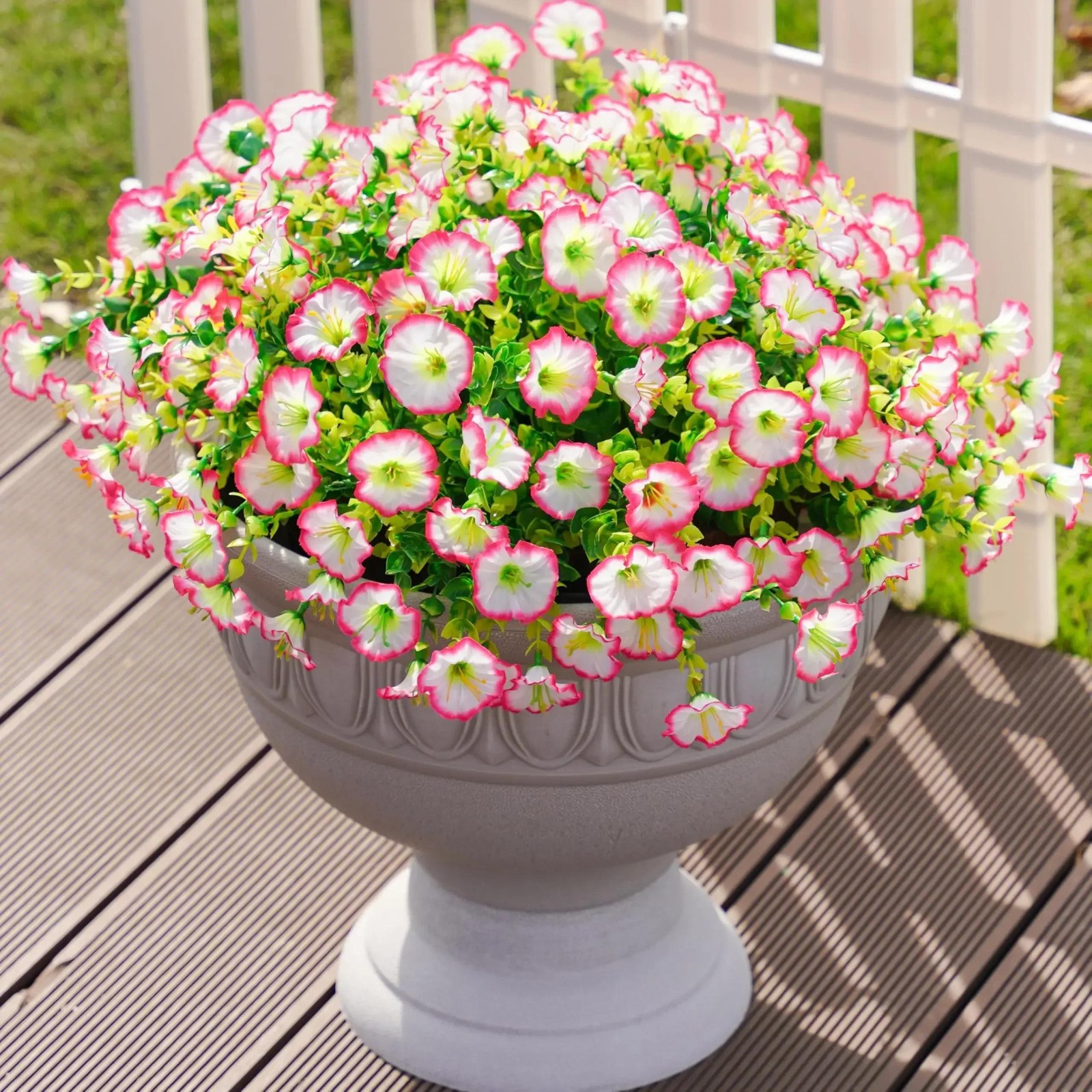 4 Bundles Artificial Morning Glory & Eucalyptus UV Resistant Outdoor Set