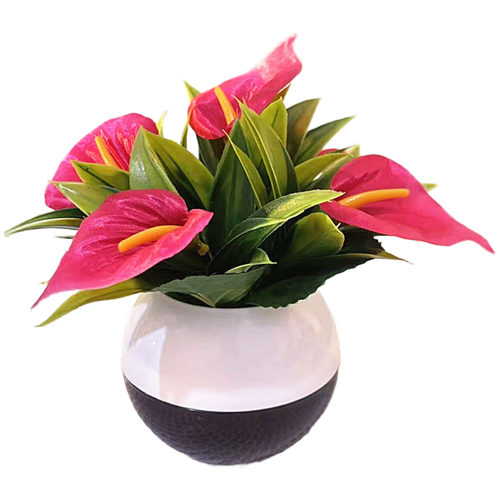Realistic Artificial Calla Lily in Pot for Table Living Room Bedroom Decor