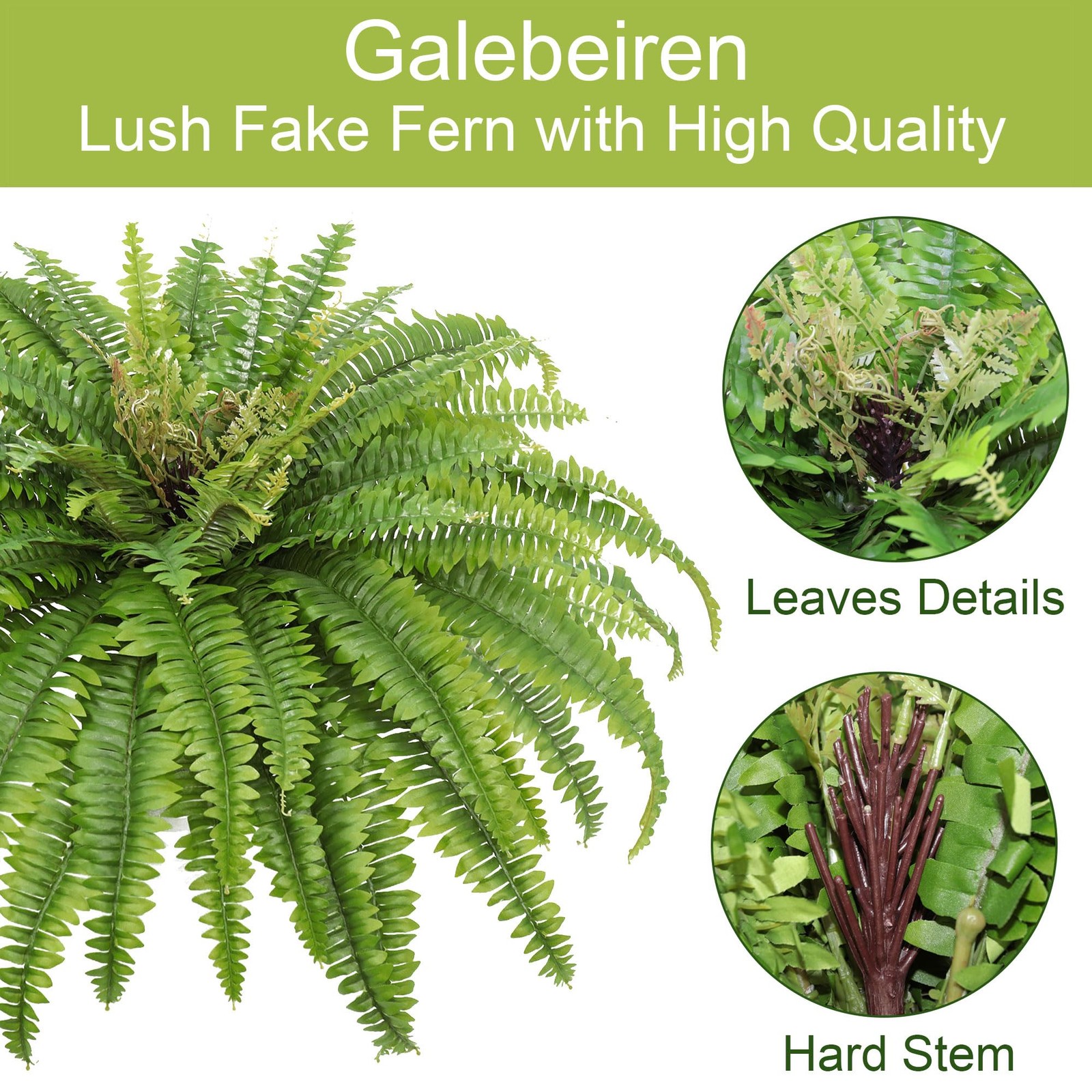 Artificial Ferns for Outdoors & Indoors, 45″ Large Faux Ferns 57 Fronds Fake …