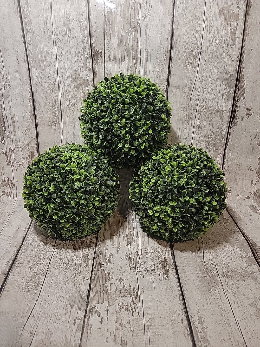 Set of 3 – 8″ inch Artifical Boxwood Round Topiary Plant Indoor Outdoor